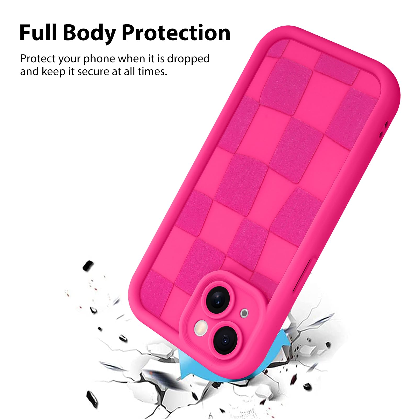 Foto 3 pulgar | Funda De Teléfono Kanghar Compatible Con Iphone 15 De Silicona, Color Rosa Intenso - Venta Internacional.
