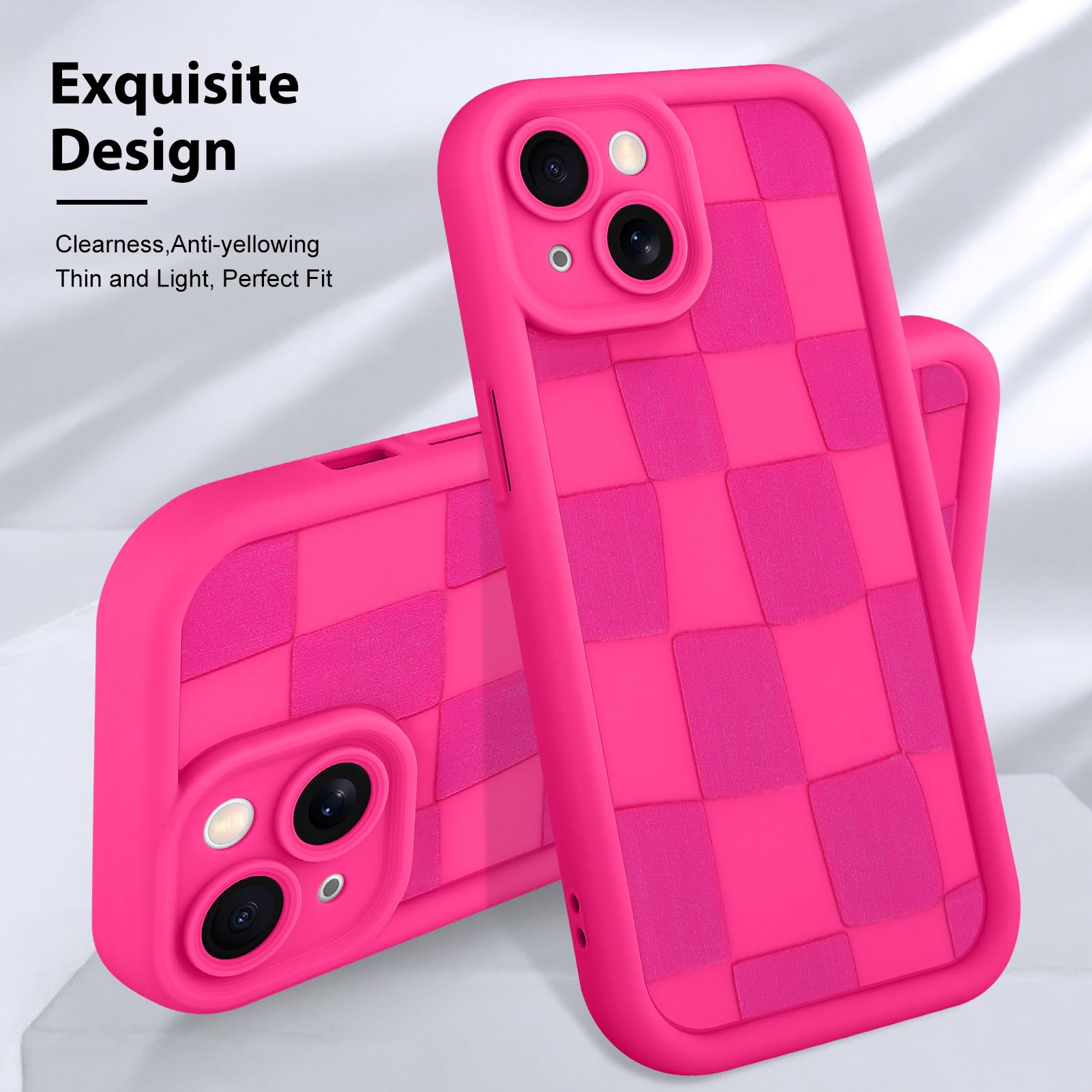 Foto 3 | Funda De Teléfono Kanghar Compatible Con Iphone 15 De Silicona, Color Rosa Intenso - Venta Internacional.