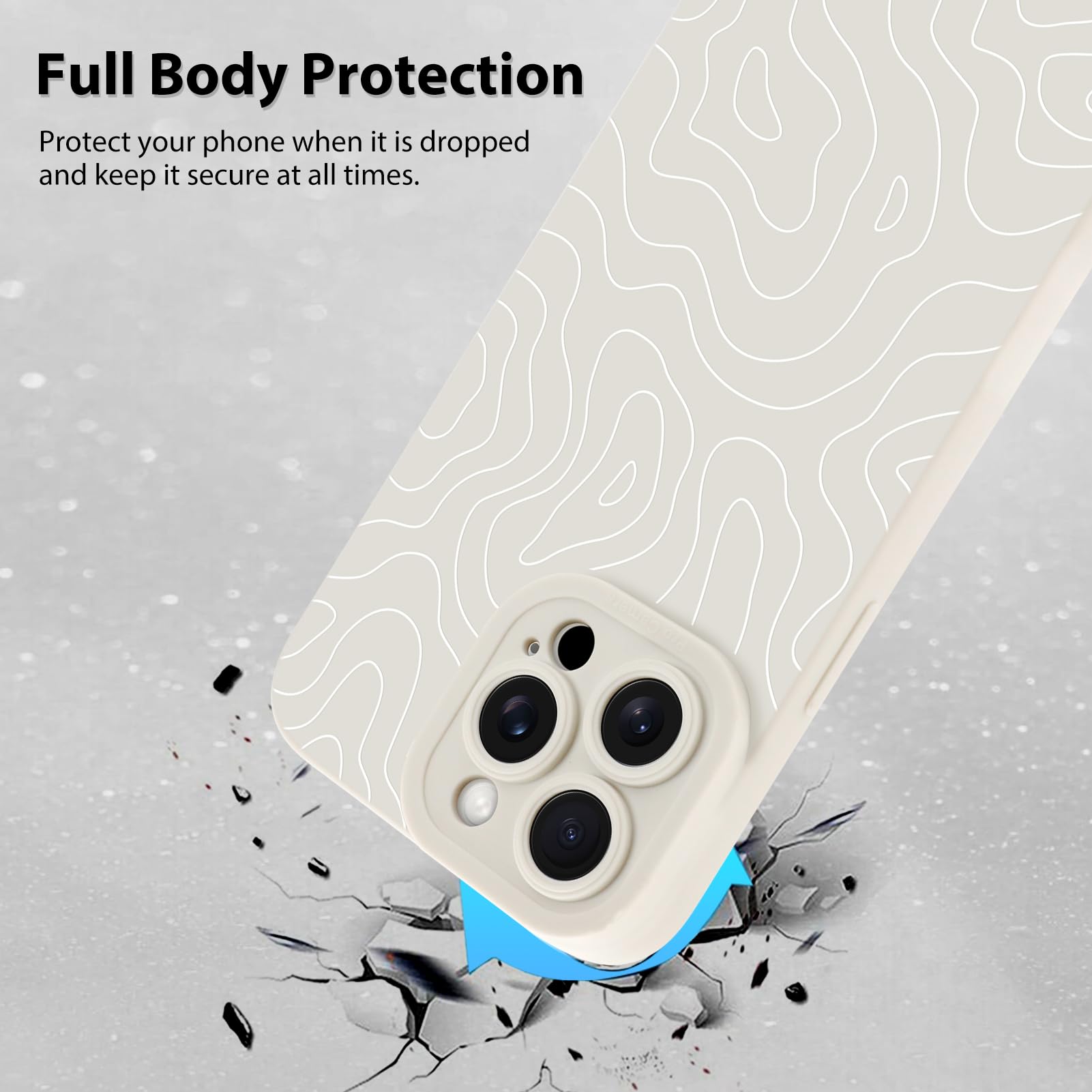 Foto 2 | Funda De Teléfono Mzelq Para Iphone 15 Pro Silicone Wave Ripple - Venta Internacional.