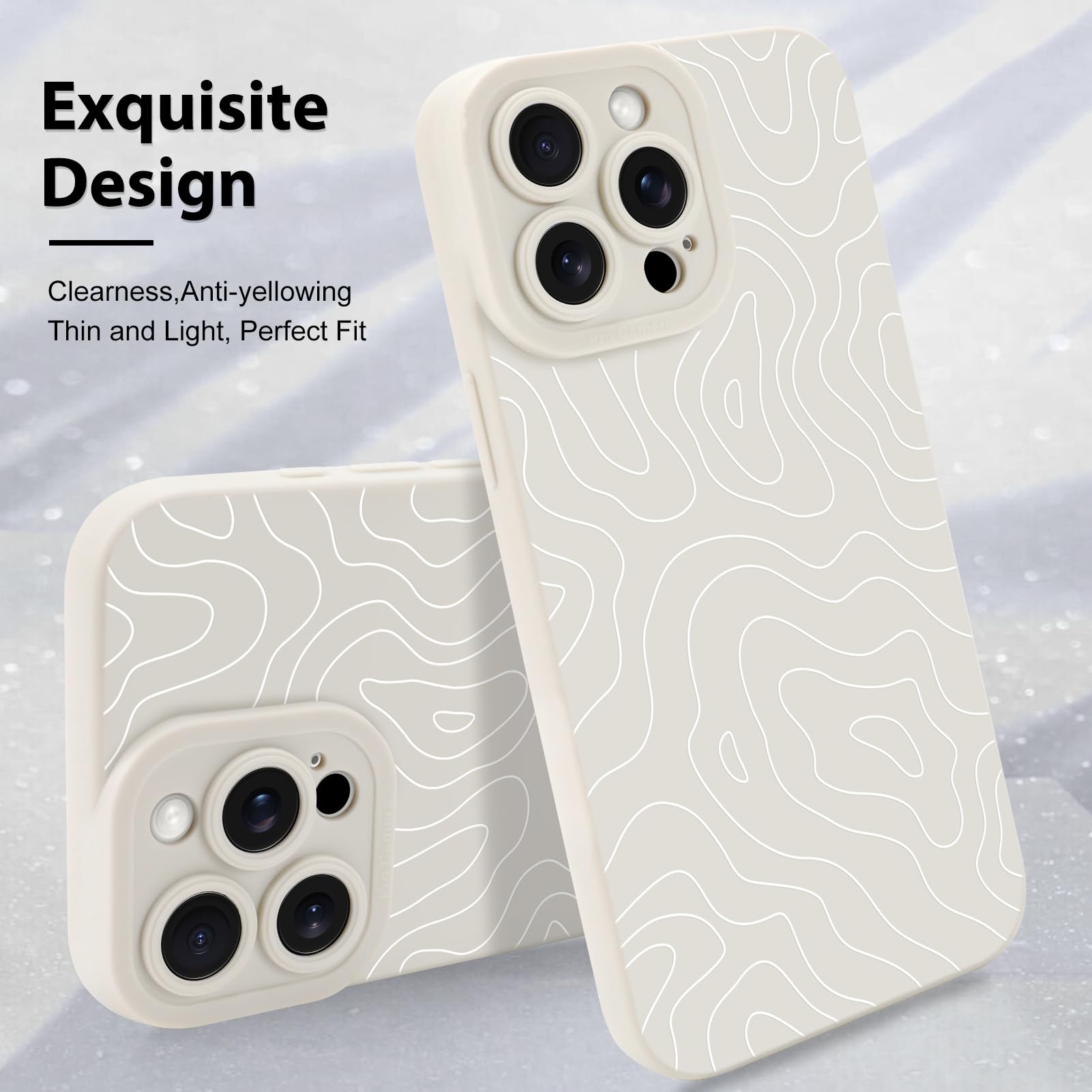 Foto 4 pulgar | Funda De Teléfono Mzelq Para Iphone 15 Pro Silicone Wave Ripple - Venta Internacional.