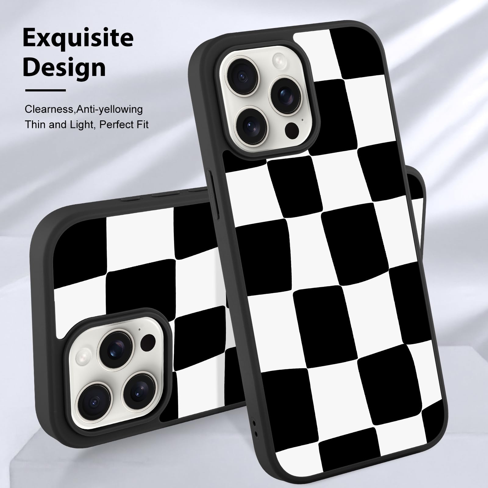 Foto 4 pulgar | Funda De Teléfono Kanghar Para Iphone 15 Pro Max Con Estampado De Cuadros - Venta Internacional.
