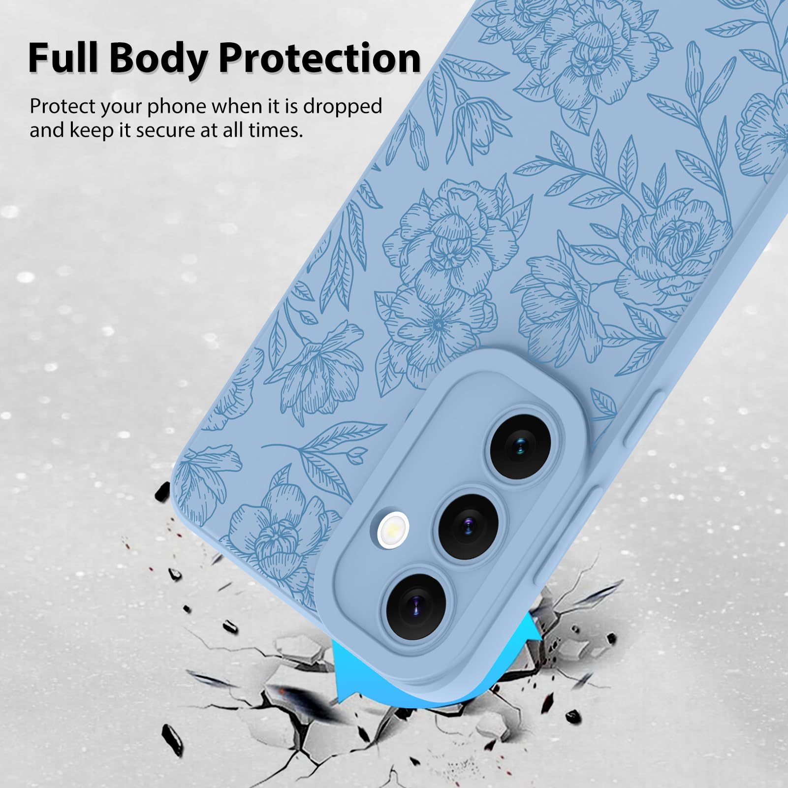Foto 3 pulgar | Funda De Teléfono Mzelq Con Flores Florales De Silicona Para Samsung S24 Fe - Venta Internacional.