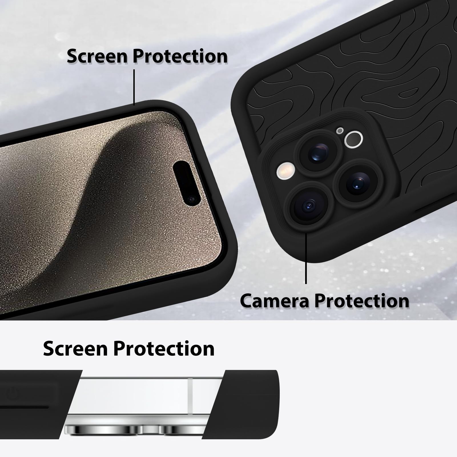 Foto 5 pulgar | Funda De Teléfono Mzelq Para Iphone 15 Pro Max De Silicona A Prueba De Golpes - Venta Internacional.