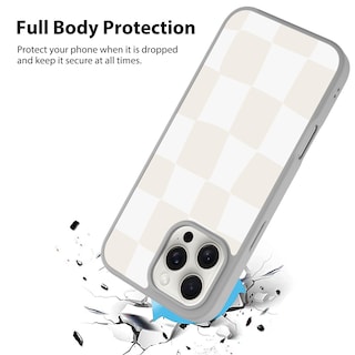 Foto 2 | Funda De Teléfono Kanghar Para Iphone 16 Pro, Diseño A Cuadros, Color Gris - Venta Internacional.