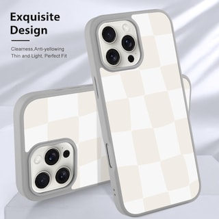 Foto 3 | Funda De Teléfono Kanghar Para Iphone 16 Pro, Diseño A Cuadros, Color Gris - Venta Internacional.
