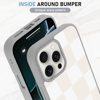 Foto 4 | Funda De Teléfono Kanghar Para Iphone 16 Pro, Diseño A Cuadros, Color Gris - Venta Internacional.
