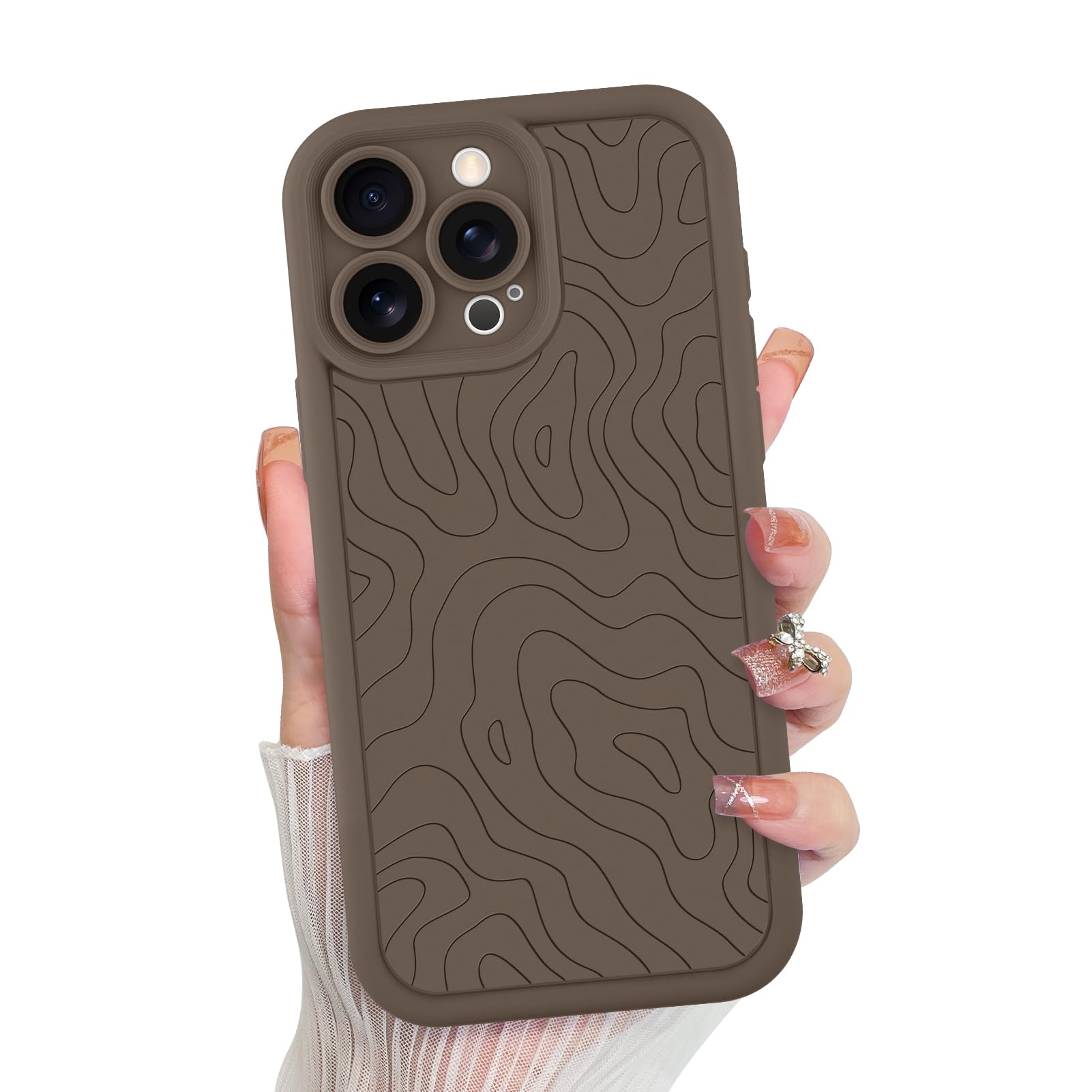 Foto 1 | Funda De Teléfono Mzelq Para Iphone 15 Pro De Silicona A Prueba De Golpes - Marrón - Venta Internacional.