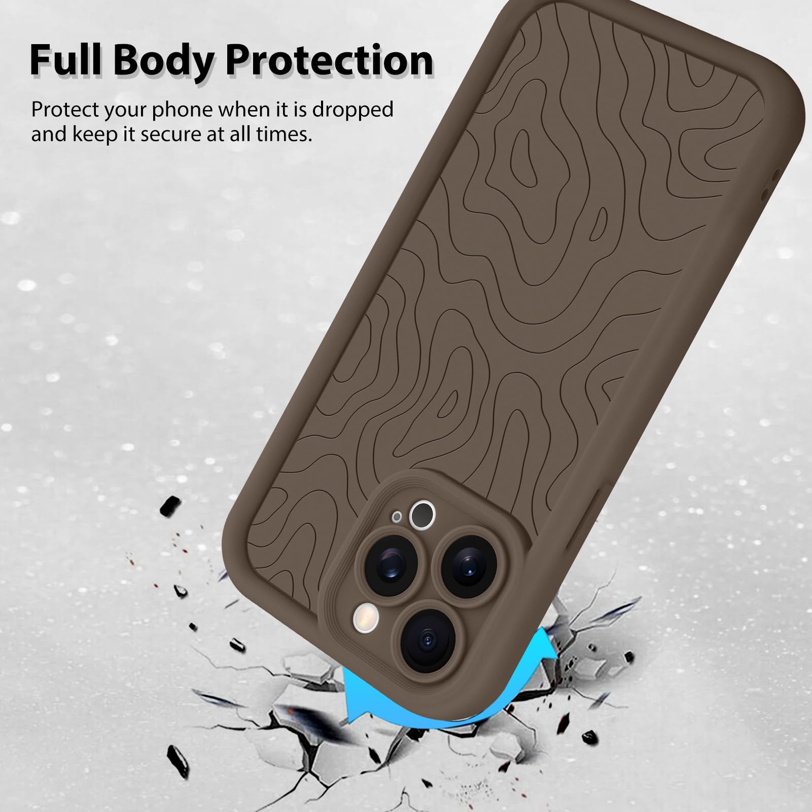 Foto 2 | Funda De Teléfono Mzelq Para Iphone 15 Pro De Silicona A Prueba De Golpes - Marrón - Venta Internacional.
