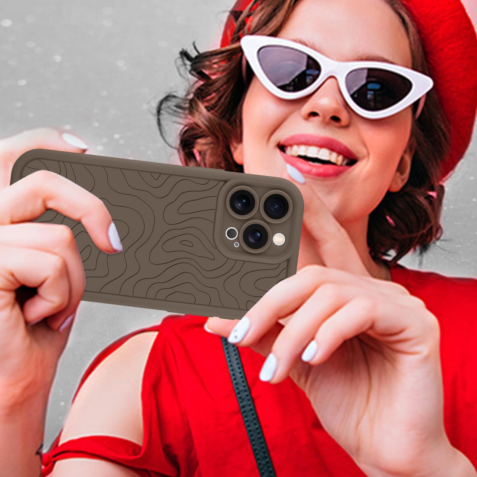 Foto 6 | Funda De Teléfono Mzelq Para Iphone 15 Pro De Silicona A Prueba De Golpes - Marrón - Venta Internacional.