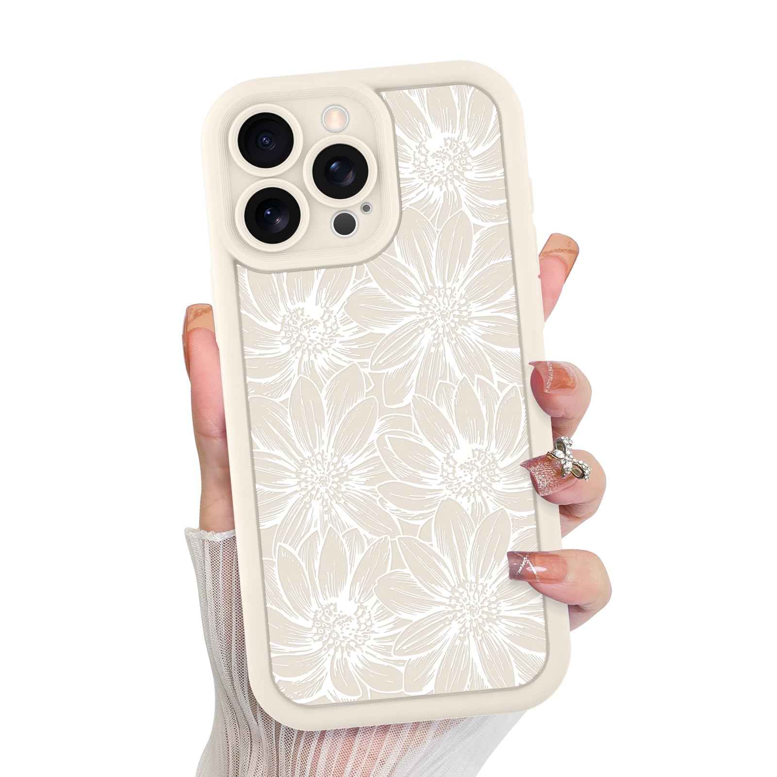 Foto 2 pulgar | Funda De Teléfono Mzelq Para Iphone 15 Pro De Silicona Con Estampado De Girasoles - Venta Internacional.