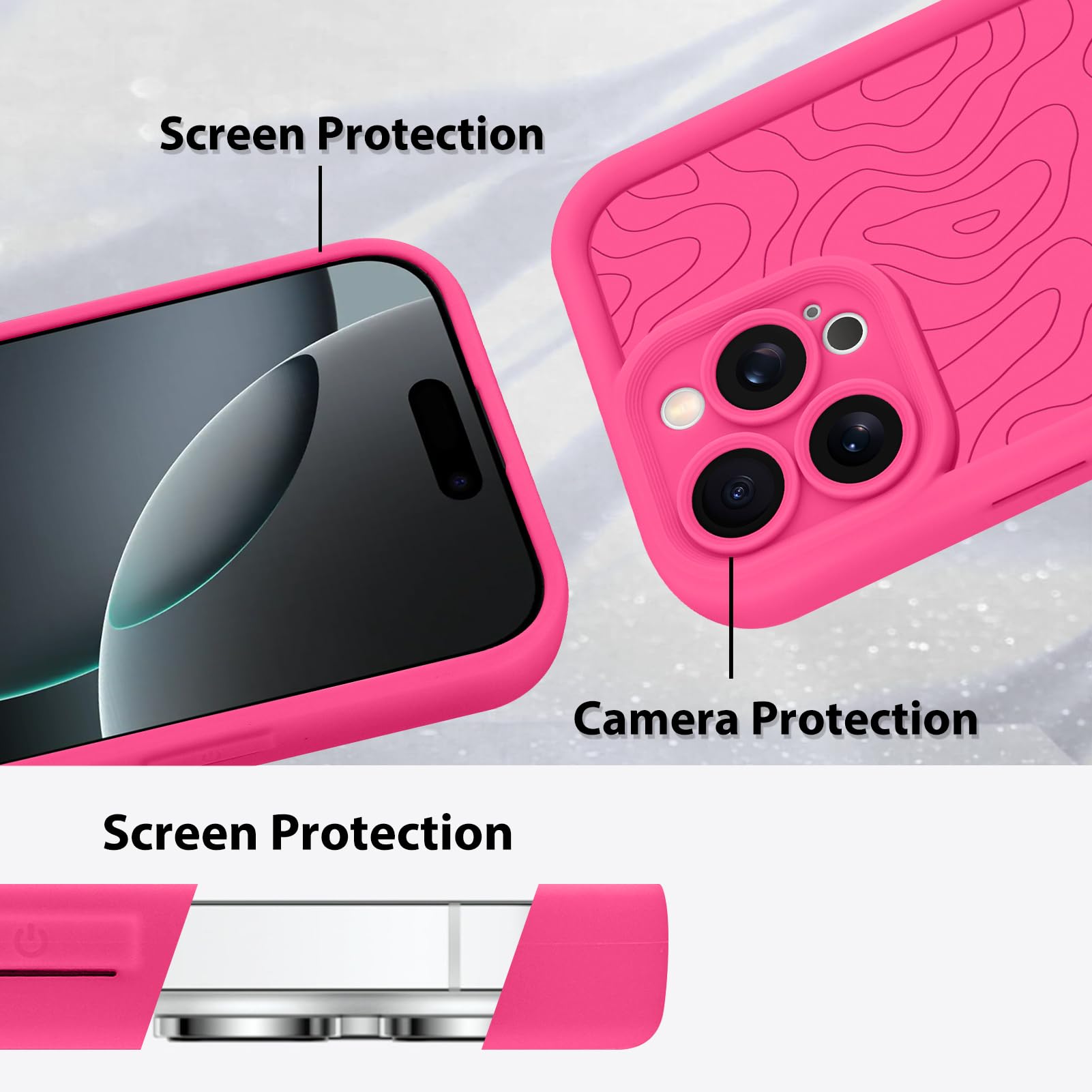 Foto 5 pulgar | Funda De Teléfono Mzelq Para Iphone 16 Pro Max De Silicona A Prueba De Golpes - Venta Internacional.