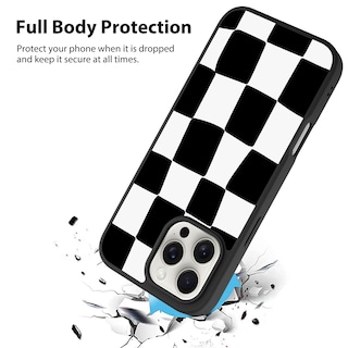 Foto 2 | Funda De Teléfono Kanghar Para Iphone 16 Pro, Estética A Cuadros, Negra - Venta Internacional.