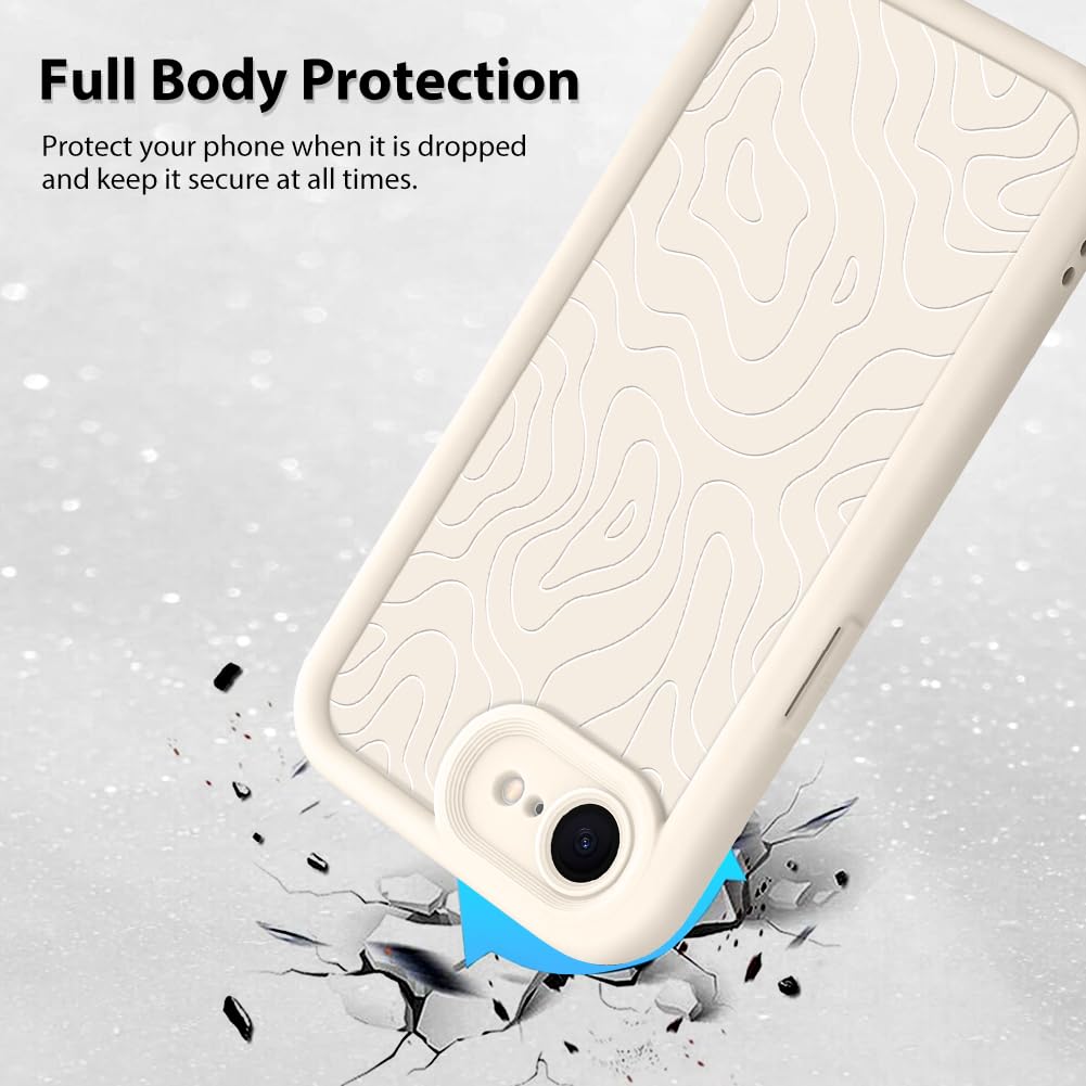 Foto 3 pulgar | Funda De Teléfono Mzelq Para Iphone 16e Silicone Wave Ripple White - Venta Internacional.