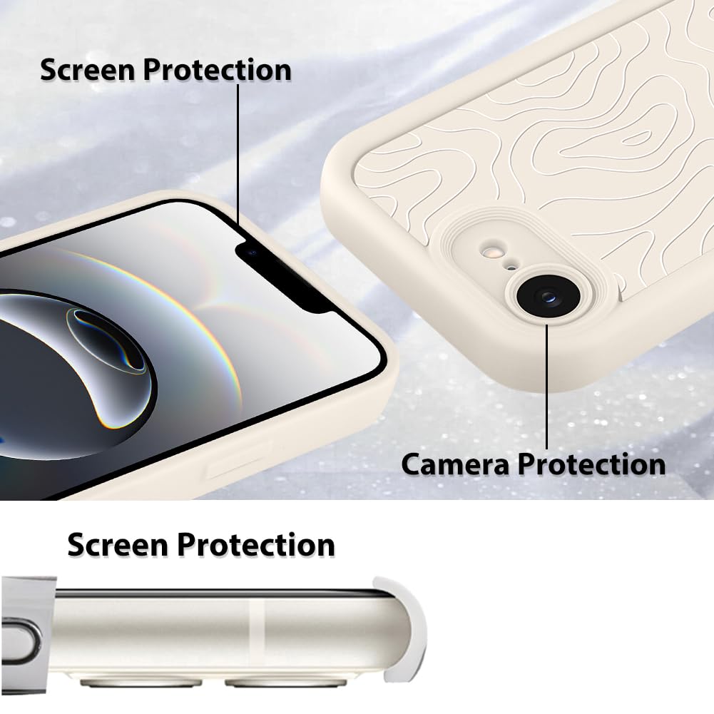 Foto 4 | Funda De Teléfono Mzelq Para Iphone 16e Silicone Wave Ripple White - Venta Internacional.