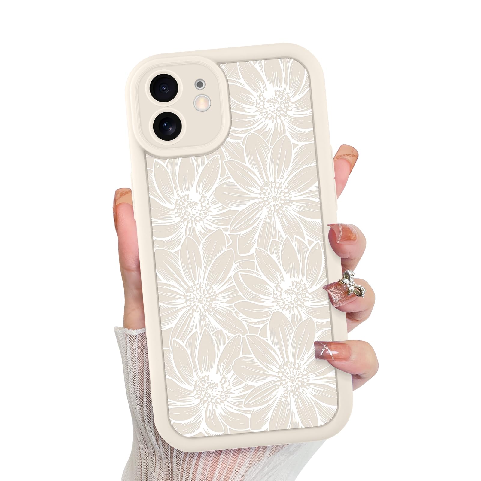 Funda De Teléfono Mzelq Para Iphone 12 De Silicona Con Diseño Floral De Girasol - Venta Internacional.
