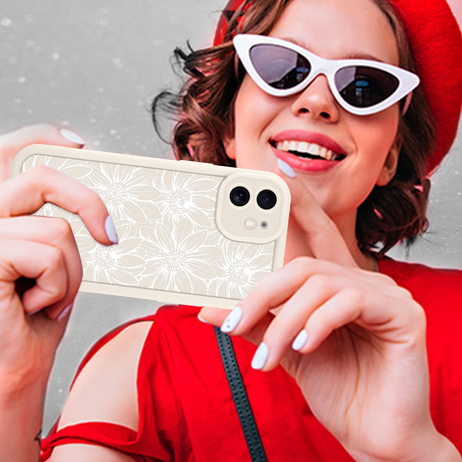 Foto 7 pulgar | Funda De Teléfono Mzelq Para Iphone 12 De Silicona Con Diseño Floral De Girasol - Venta Internacional.