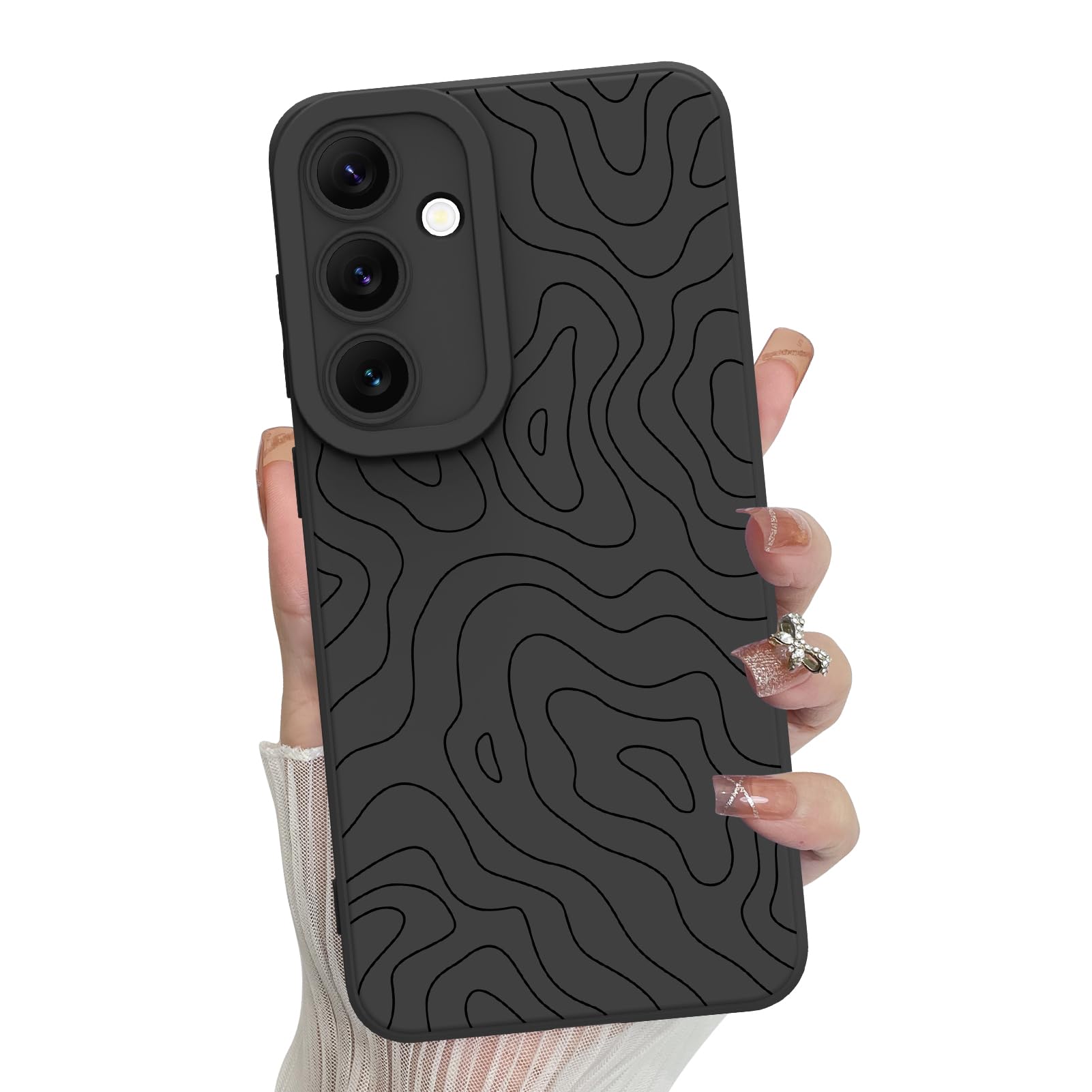 Foto 2 pulgar | Funda De Teléfono Mzelq Silicone Wave Ripple Para Samsung Galaxy S24 Fe - Venta Internacional.