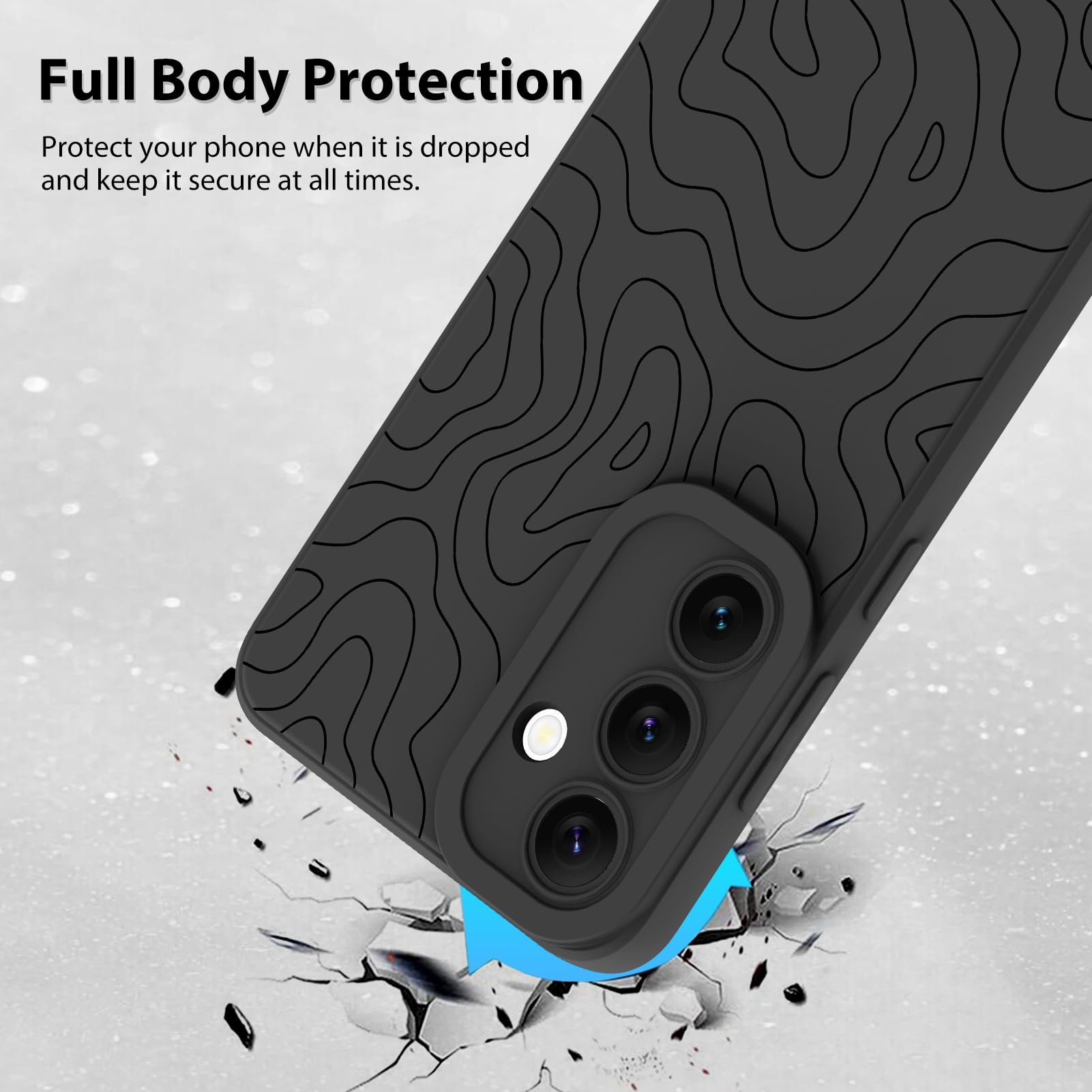 Foto 3 pulgar | Funda De Teléfono Mzelq Silicone Wave Ripple Para Samsung Galaxy S24 Fe - Venta Internacional.