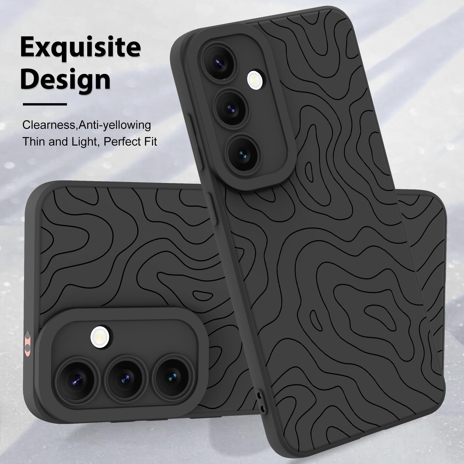 Foto 4 pulgar | Funda De Teléfono Mzelq Silicone Wave Ripple Para Samsung Galaxy S24 Fe - Venta Internacional.