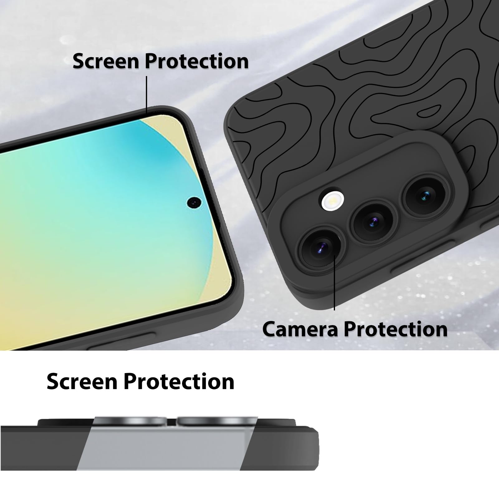 Foto 5 pulgar | Funda De Teléfono Mzelq Silicone Wave Ripple Para Samsung Galaxy S24 Fe - Venta Internacional.