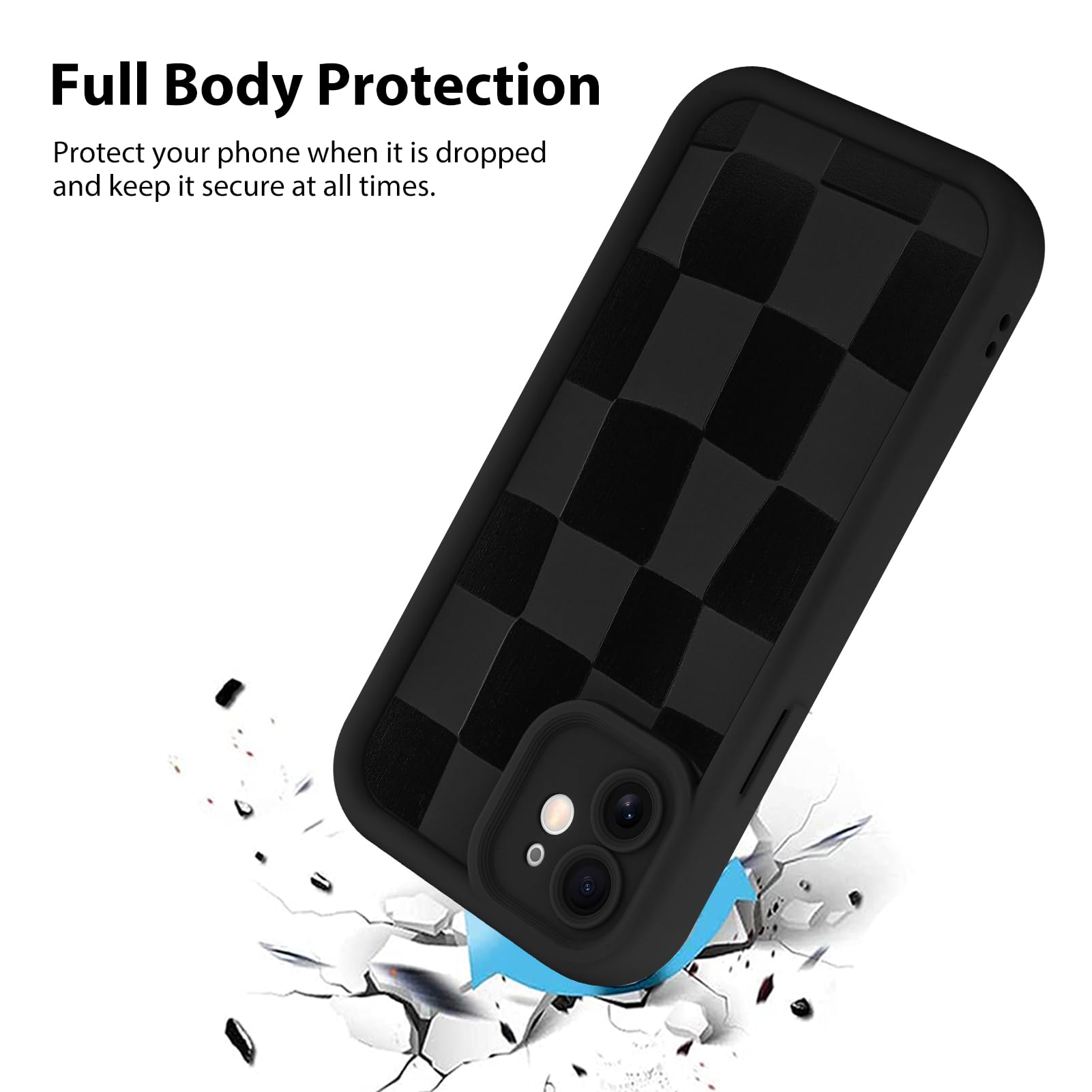 Foto 3 pulgar | Funda De Teléfono Kanghar Compatible Con Iphone 12 De Silicona Negra - Venta Internacional.