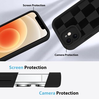 Foto 5 | Funda De Teléfono Kanghar Compatible Con Iphone 12 De Silicona Negra - Venta Internacional.