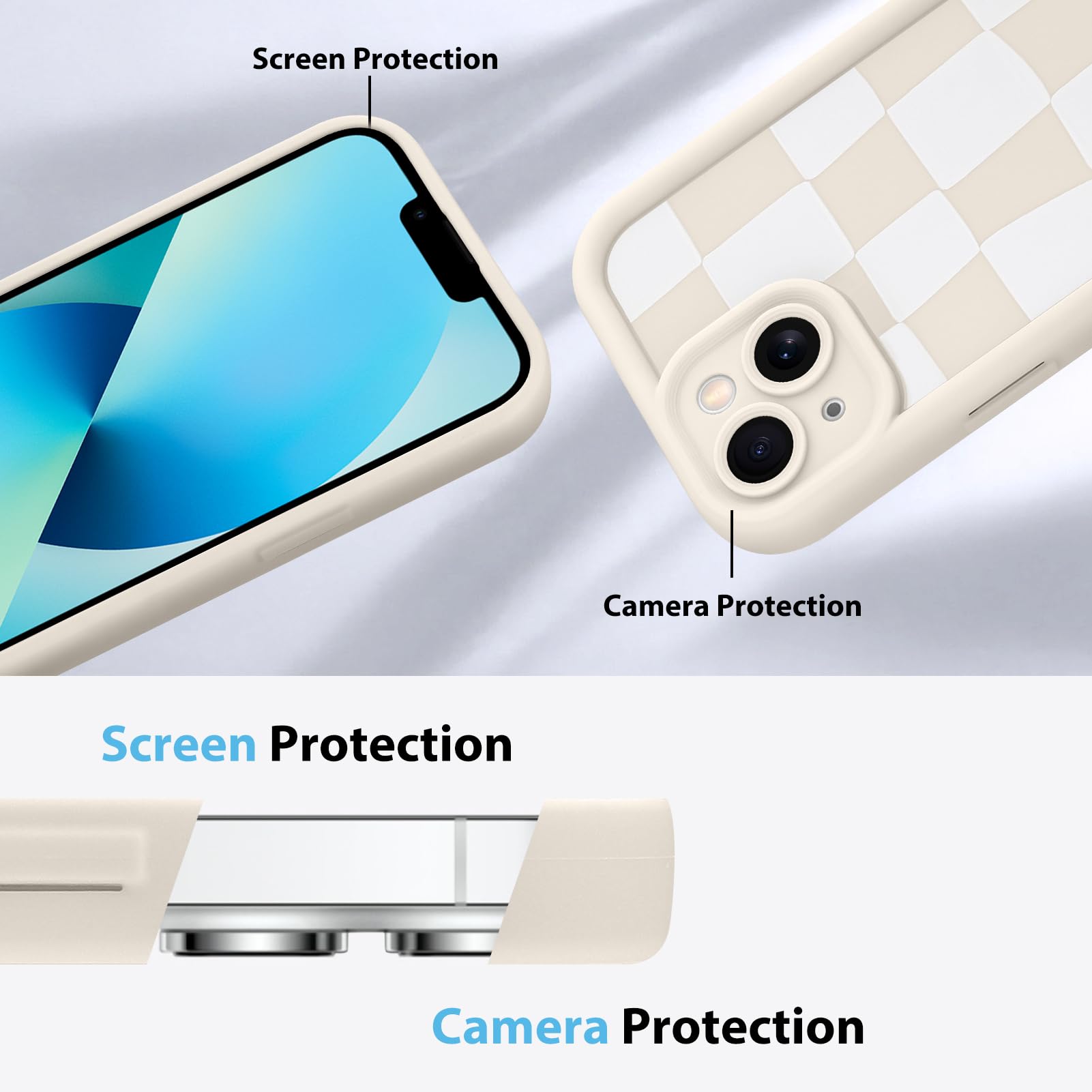 Foto 6 pulgar | Funda De Teléfono Kanghar Compatible Con Iphone 13 De Silicona Blanca - Venta Internacional.