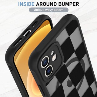 Foto 4 | Funda De Teléfono Kanghar Con Estética Mate A Cuadros Para Iphone 12 - Venta Internacional.