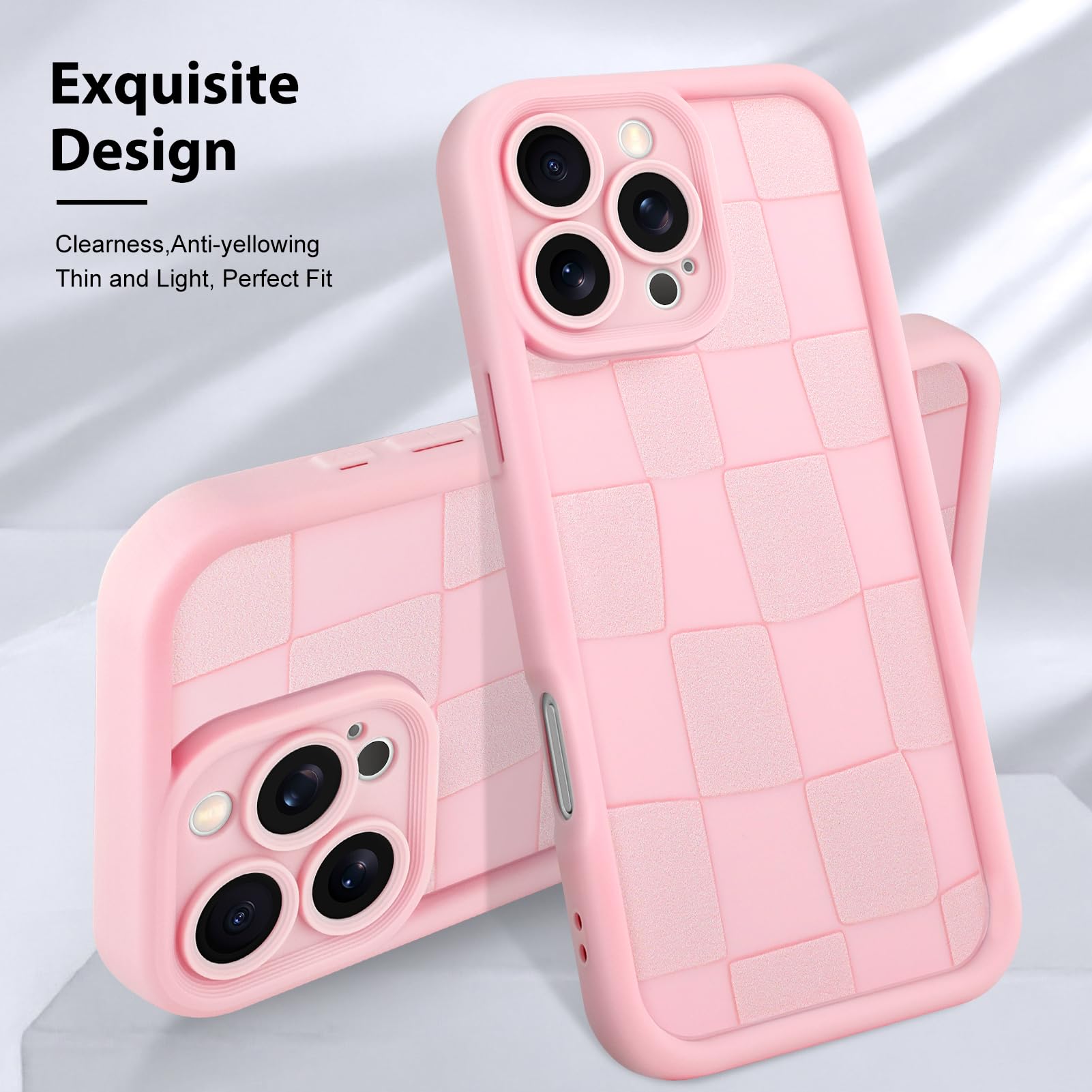 Foto 4 pulgar | Funda De Teléfono Kanghar Compatible Con Iphone 16 Pro De Silicona Rosa - Venta Internacional.