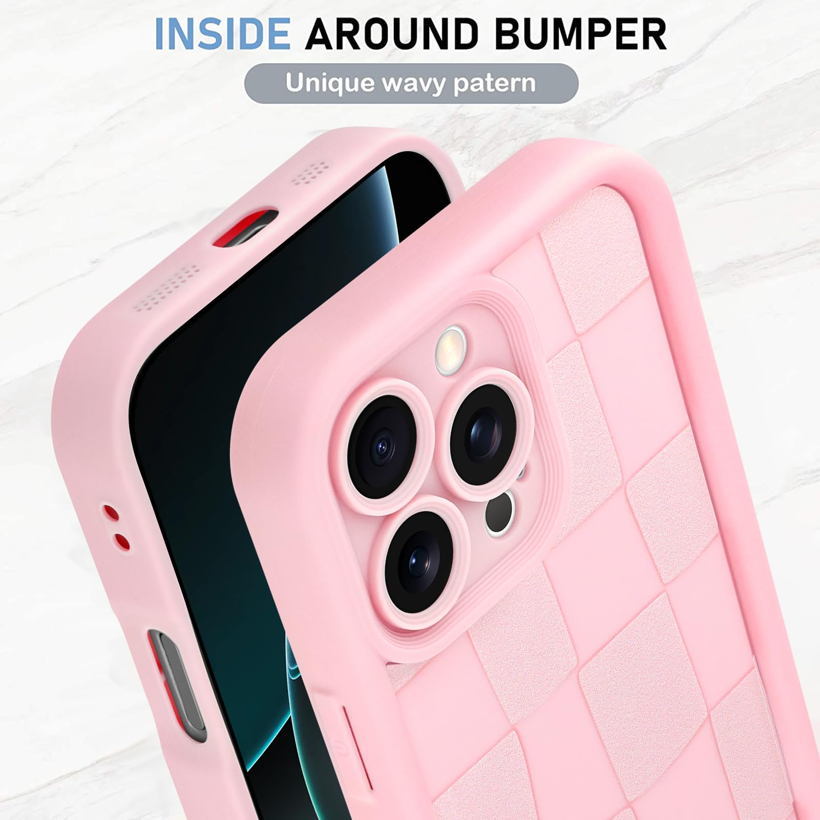 Foto 5 pulgar | Funda De Teléfono Kanghar Compatible Con Iphone 16 Pro De Silicona Rosa - Venta Internacional.