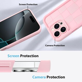 Foto 5 | Funda De Teléfono Kanghar Compatible Con Iphone 16 Pro De Silicona Rosa - Venta Internacional.