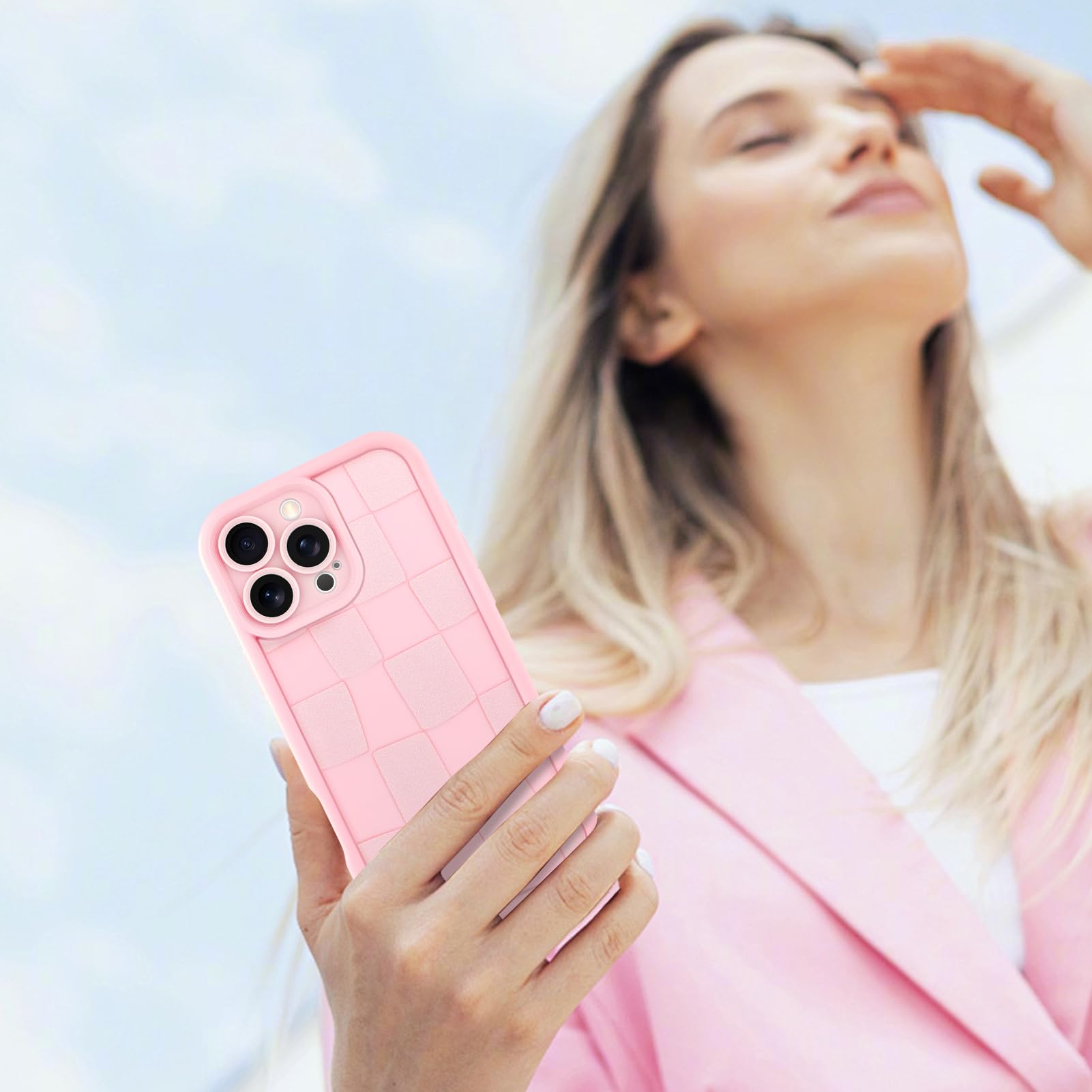 Foto 7 pulgar | Funda De Teléfono Kanghar Compatible Con Iphone 16 Pro De Silicona Rosa - Venta Internacional.