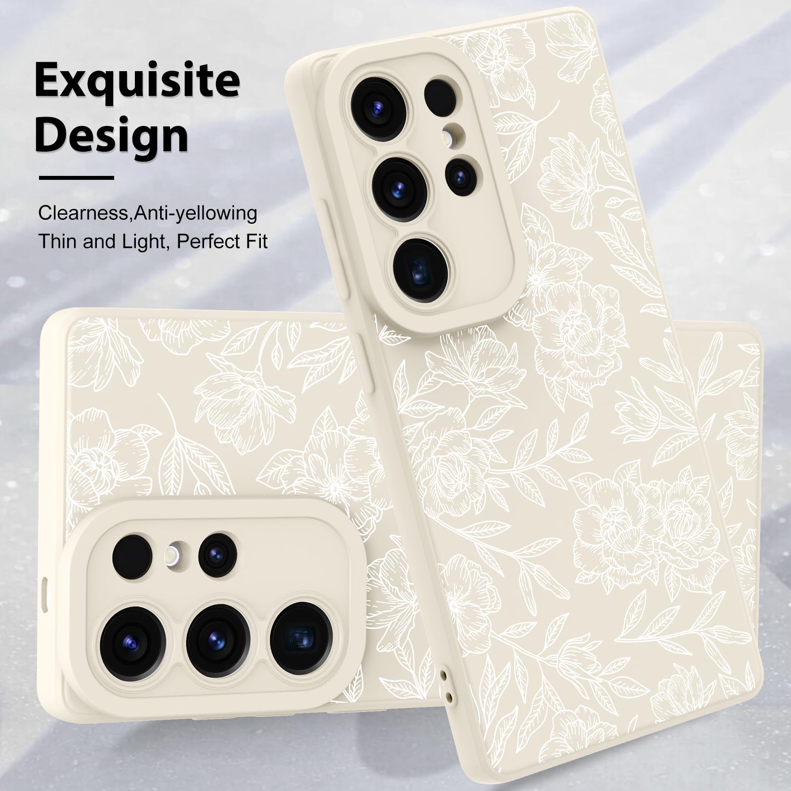 Foto 4 pulgar | Funda De Teléfono Mzelq Silicone Floral Para Samsung Galaxy S25 Ultra - Venta Internacional.