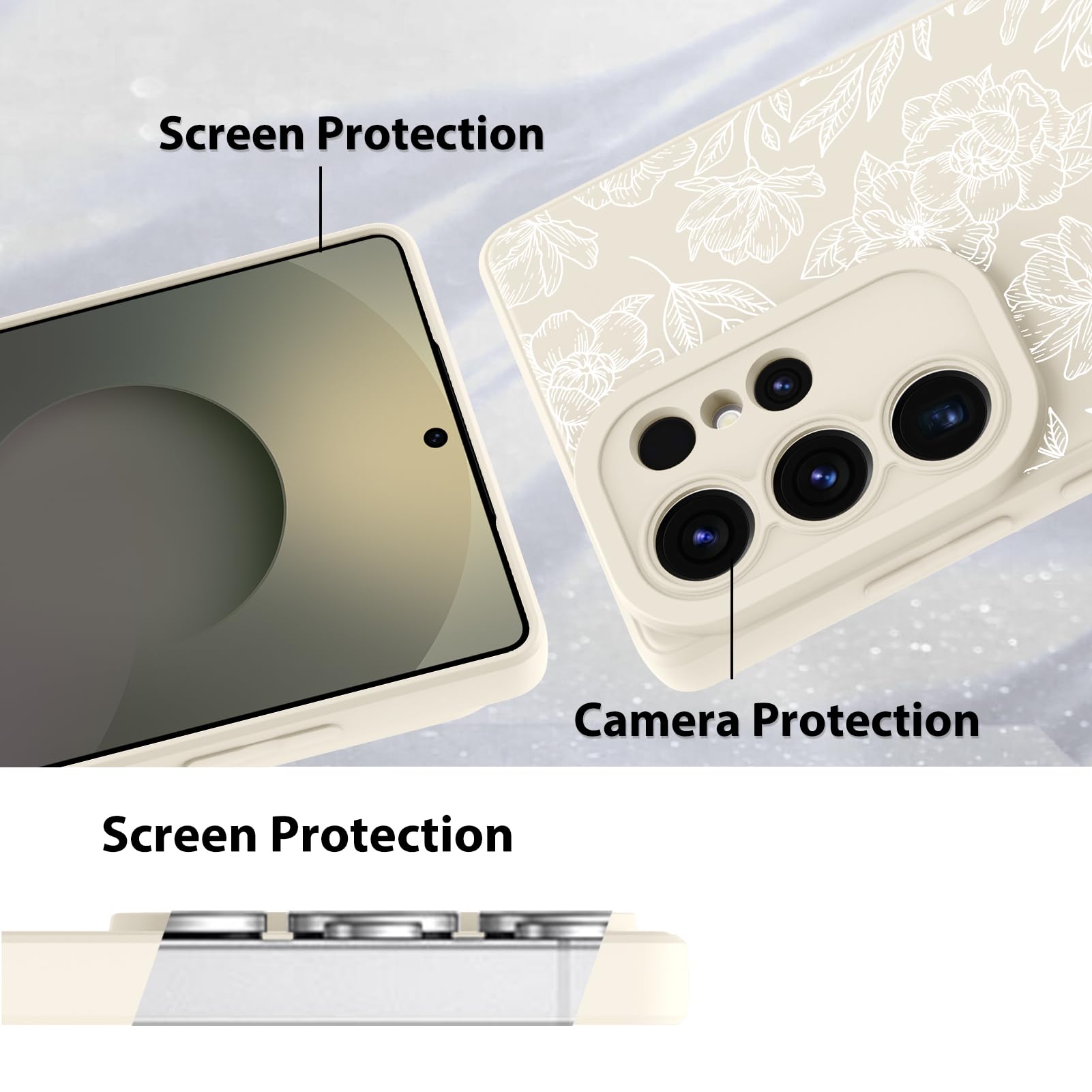Foto 4 | Funda De Teléfono Mzelq Silicone Floral Para Samsung Galaxy S25 Ultra - Venta Internacional.