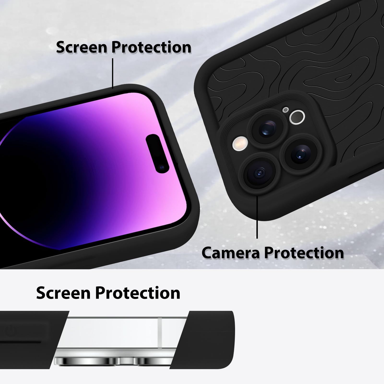 Foto 5 pulgar | Funda De Teléfono Mzelq Para Iphone 14 Pro Max De Silicona A Prueba De Golpes - Venta Internacional.
