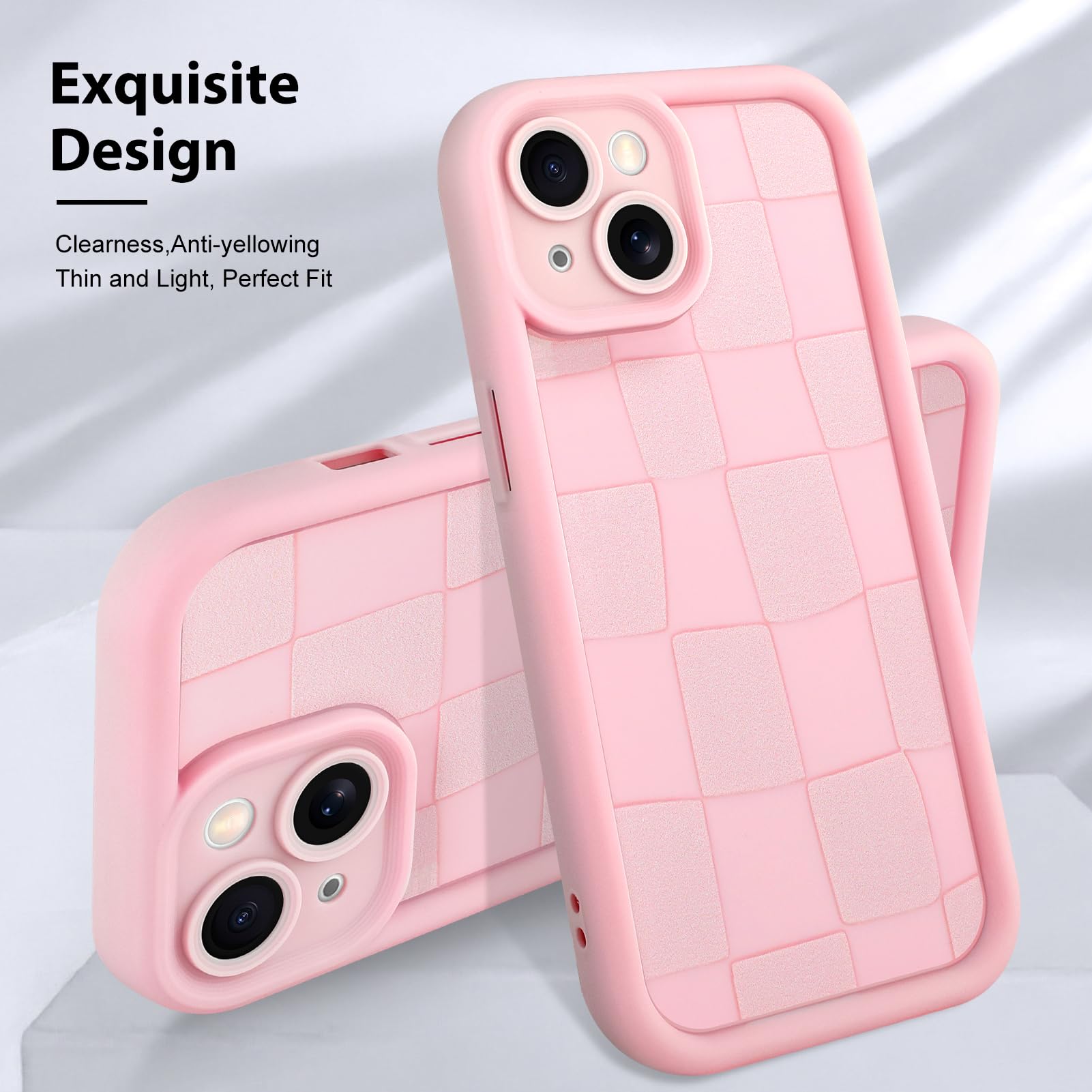 Foto 3 | Funda De Teléfono Kanghar Compatible Con Iphone 15 Plus De Silicona Rosa - Venta Internacional.