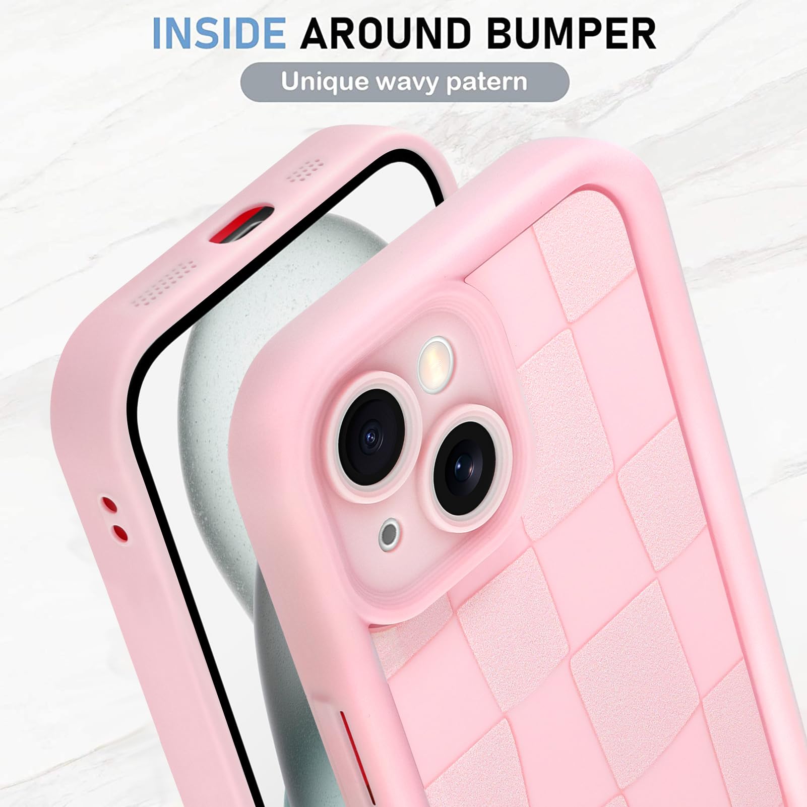 Foto 5 pulgar | Funda De Teléfono Kanghar Compatible Con Iphone 15 Plus De Silicona Rosa - Venta Internacional.