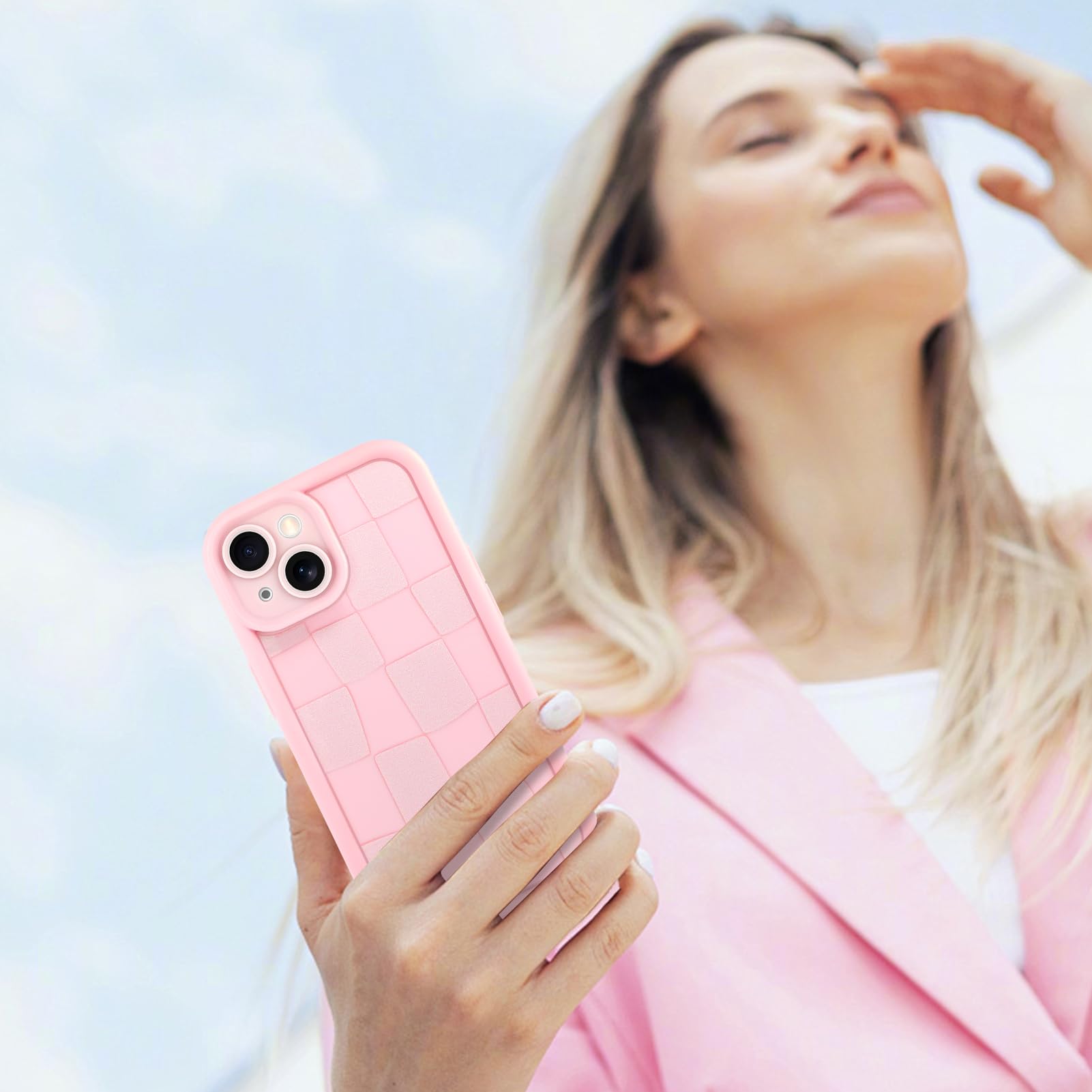 Foto 7 pulgar | Funda De Teléfono Kanghar Compatible Con Iphone 15 Plus De Silicona Rosa - Venta Internacional.