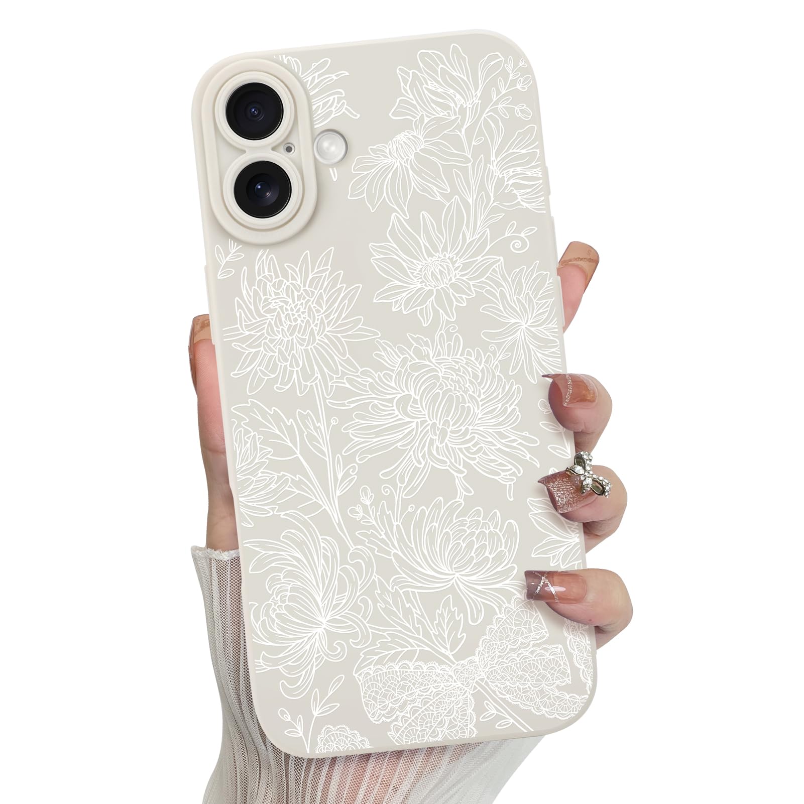 Foto 2 pulgar | Funda De Teléfono Mzelq Para Iphone 16, Silicona, Diseño Floral Y Girasol - Venta Internacional.