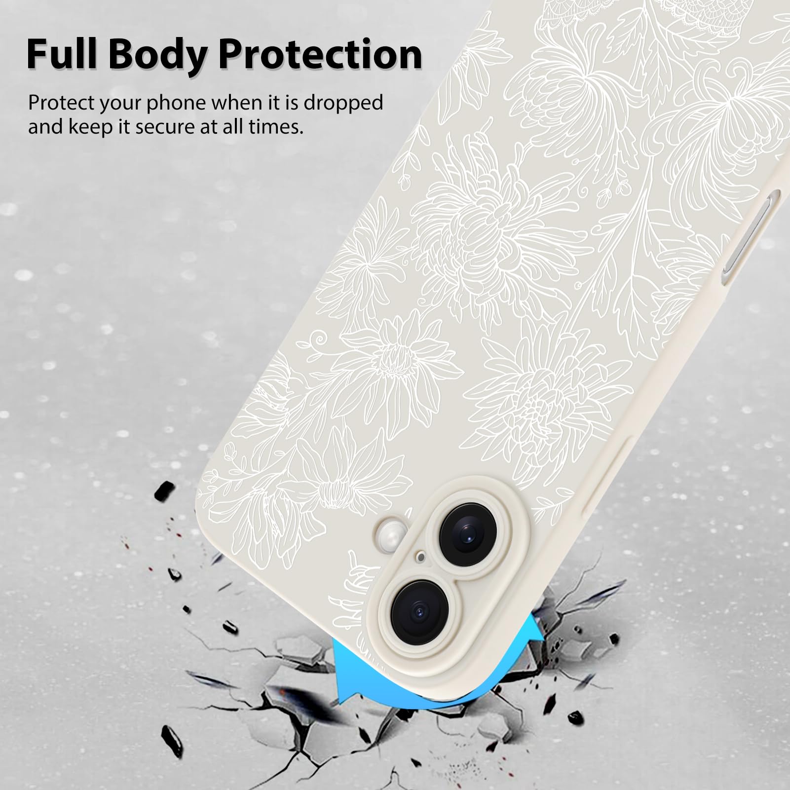 Foto 3 pulgar | Funda De Teléfono Mzelq Para Iphone 16, Silicona, Diseño Floral Y Girasol - Venta Internacional.