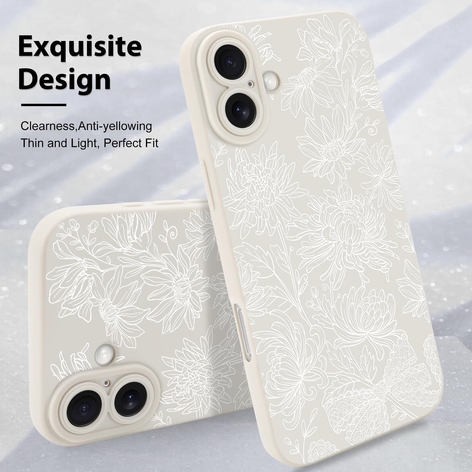 Foto 4 pulgar | Funda De Teléfono Mzelq Para Iphone 16, Silicona, Diseño Floral Y Girasol - Venta Internacional.