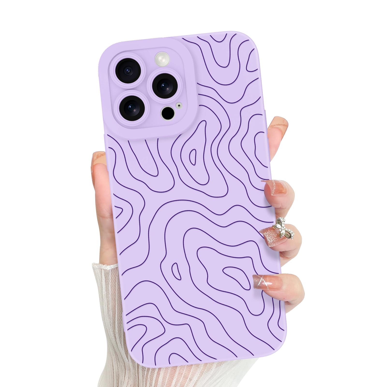 Foto 2 pulgar | Funda De Teléfono Mzelq Para Iphone 16 Pro Max Silicone Púrpura - Venta Internacional.