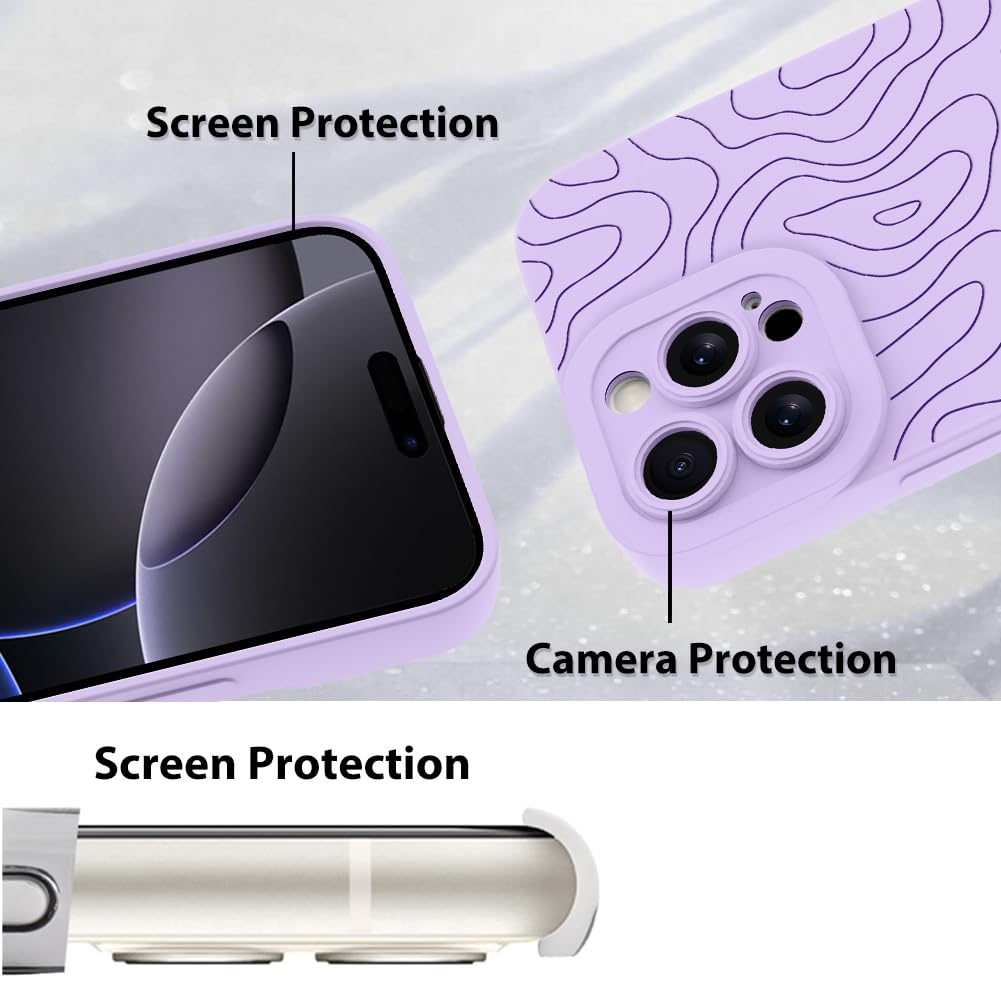 Foto 5 pulgar | Funda De Teléfono Mzelq Para Iphone 16 Pro Max Silicone Púrpura - Venta Internacional.