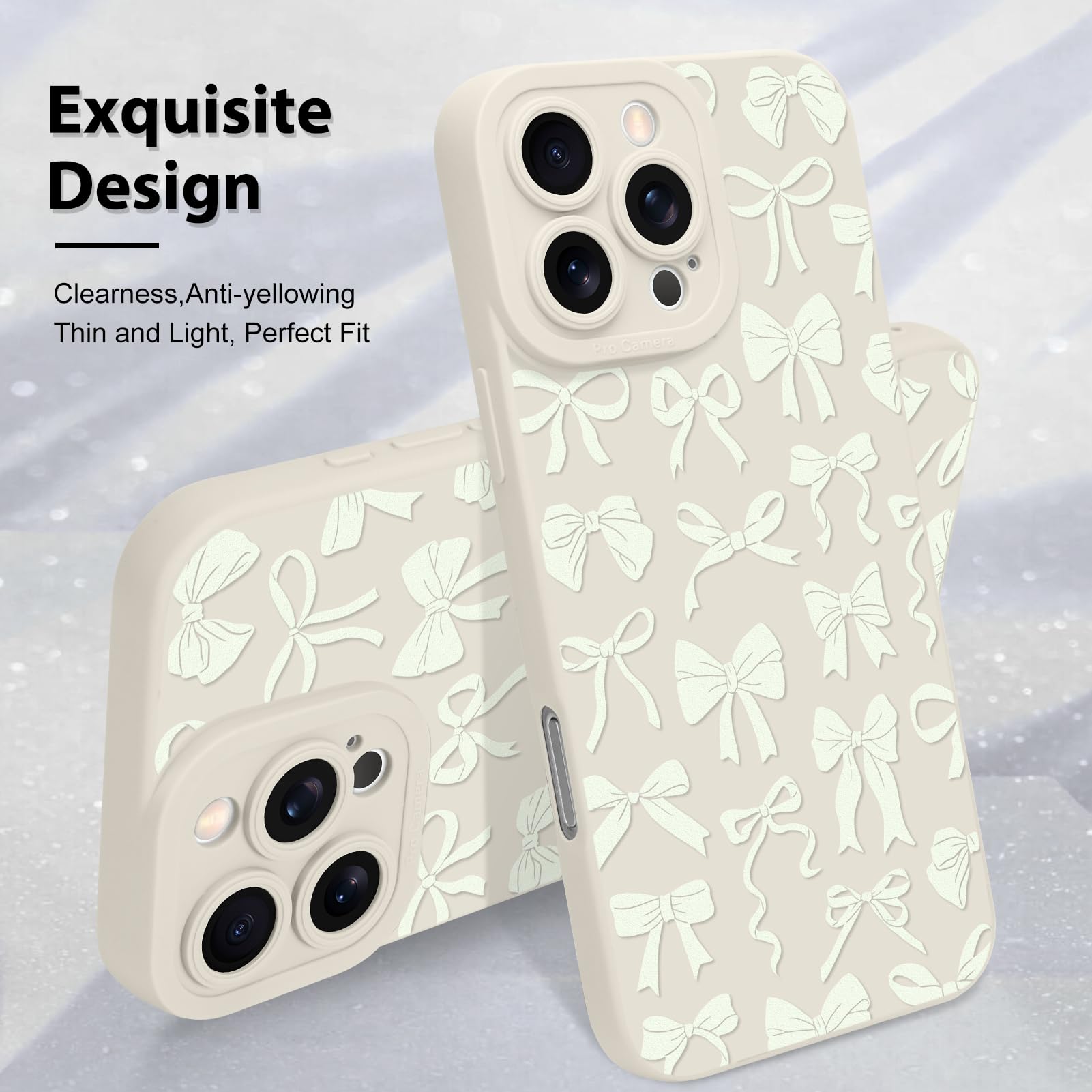 Foto 4 pulgar | Funda De Teléfono Mzelq Para Iphone 16 Pro Max De Silicona Blanca - Venta Internacional.