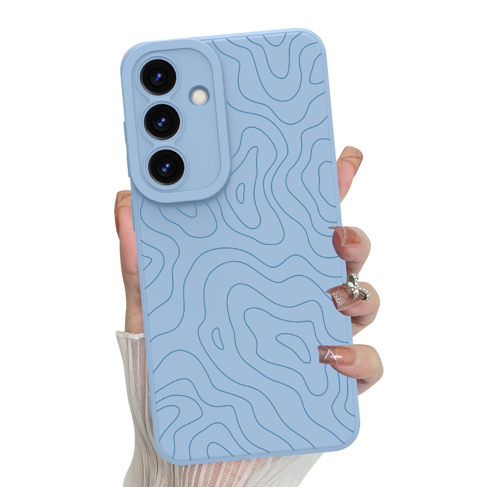 Foto 2 pulgar | Funda De Teléfono Mzelq Silicone Wave Ripple Para Samsung S25 Plus - Venta Internacional.