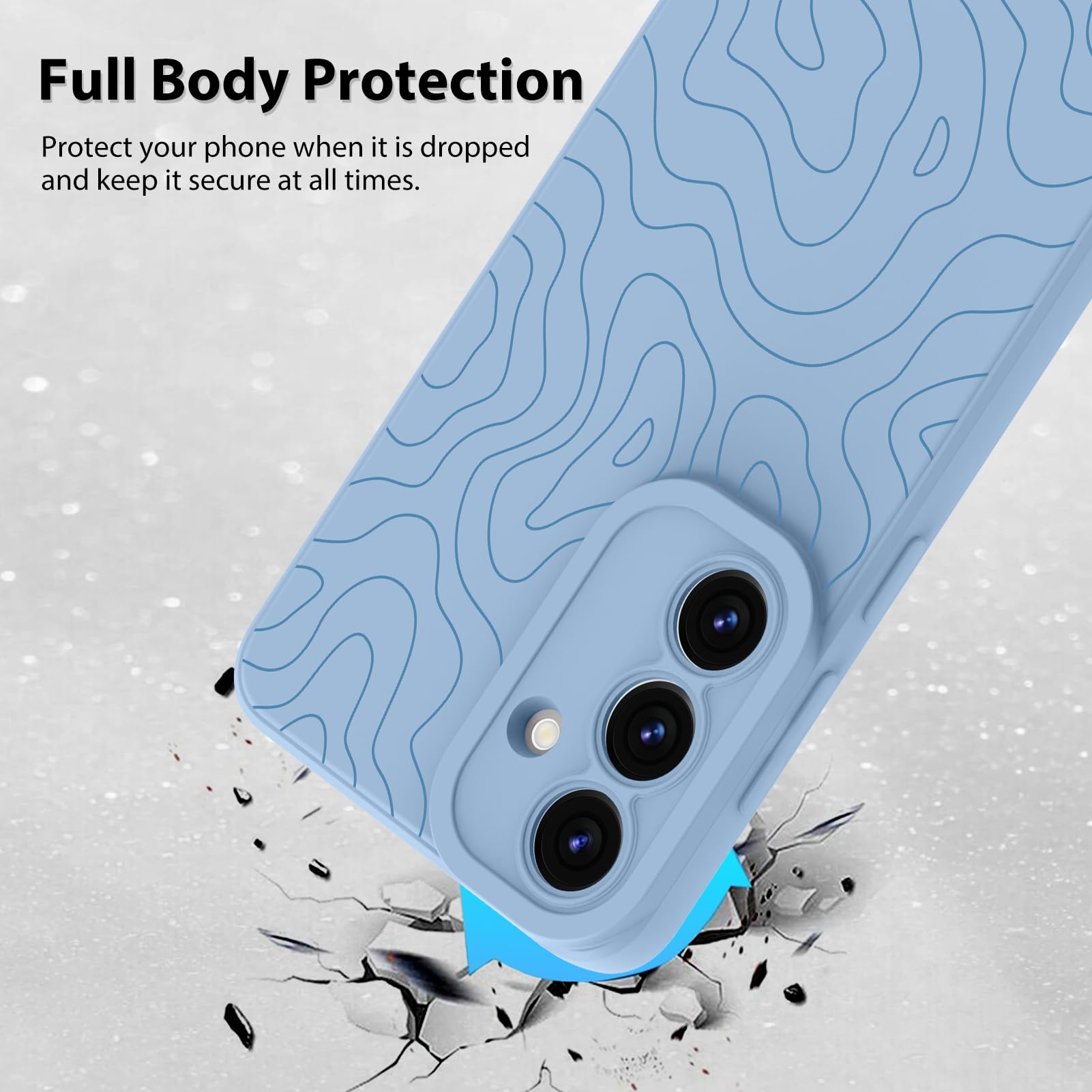 Foto 3 pulgar | Funda De Teléfono Mzelq Silicone Wave Ripple Para Samsung S25 Plus - Venta Internacional.