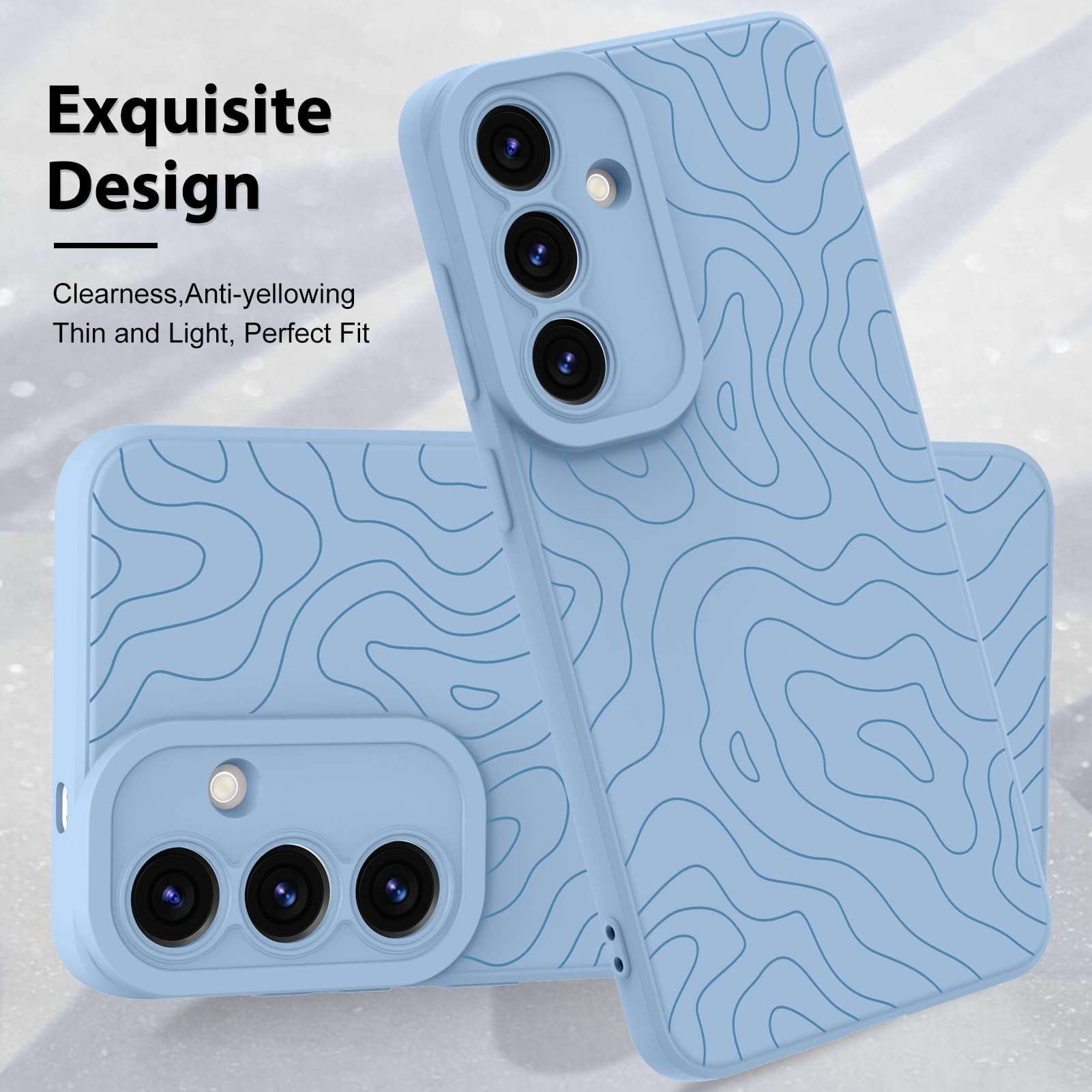Foto 4 pulgar | Funda De Teléfono Mzelq Silicone Wave Ripple Para Samsung S25 Plus - Venta Internacional.
