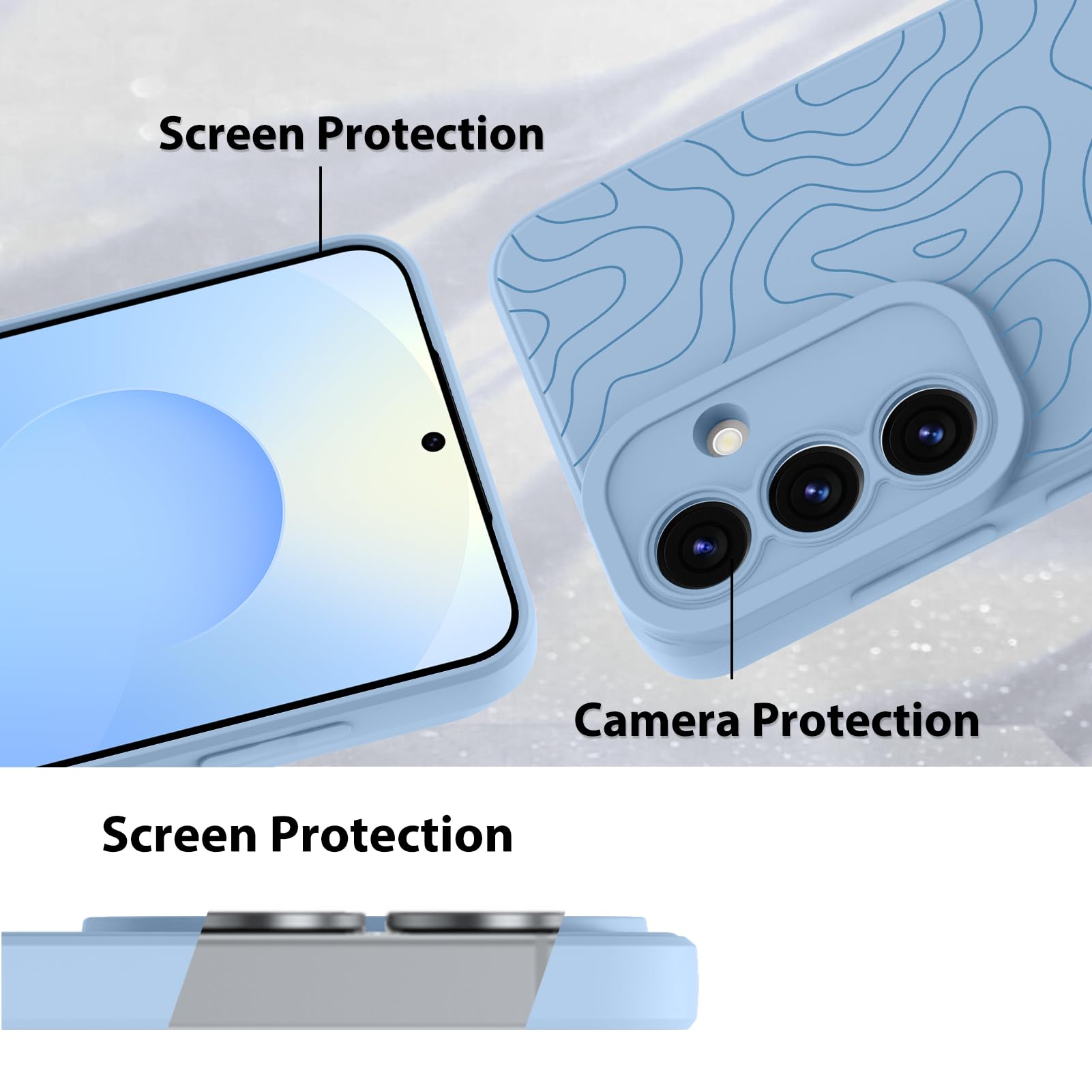 Foto 5 pulgar | Funda De Teléfono Mzelq Silicone Wave Ripple Para Samsung S25 Plus - Venta Internacional.