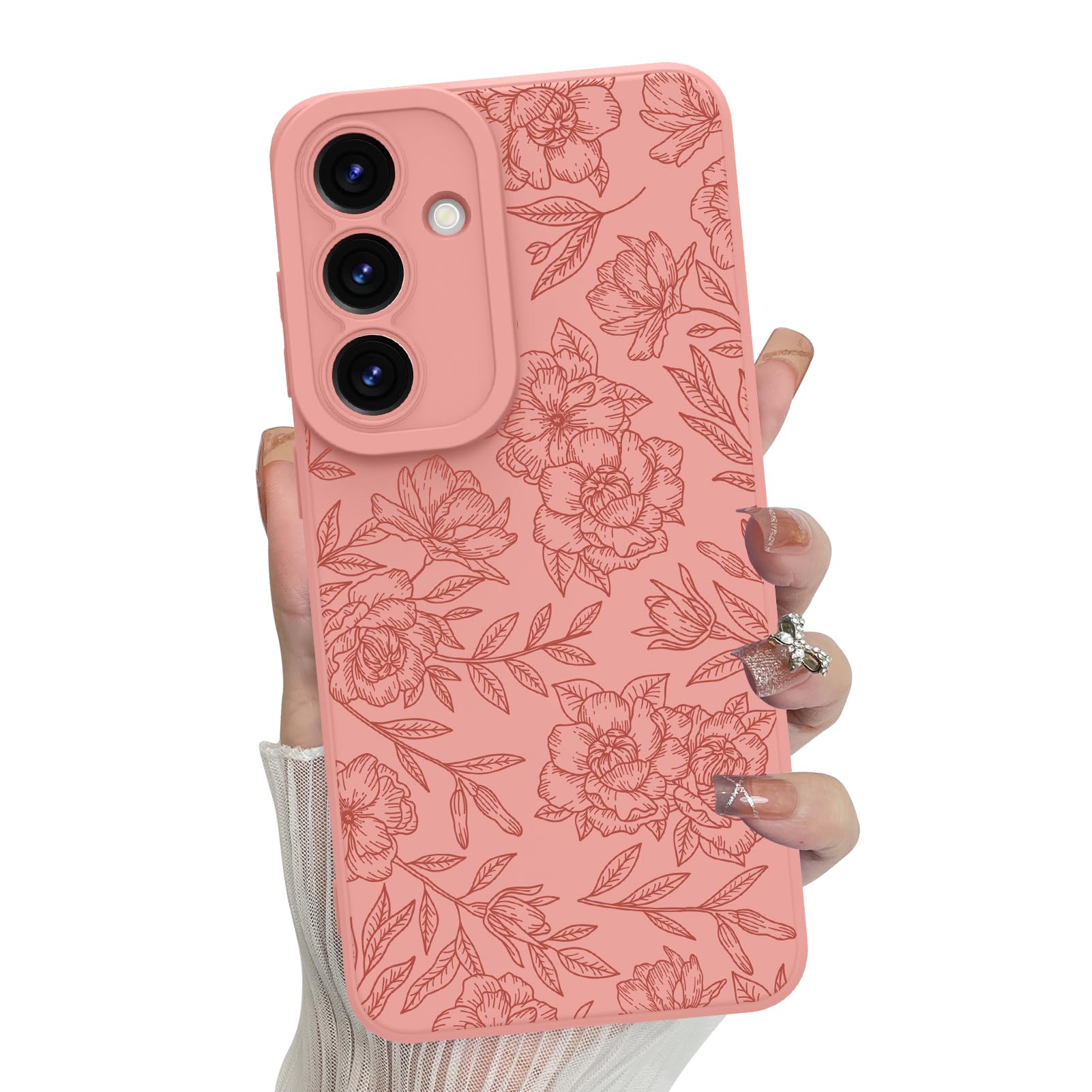 Funda De Teléfono Mzelq Con Flores Florales De Silicona Para Samsung S25 Plus - Venta Internacional.