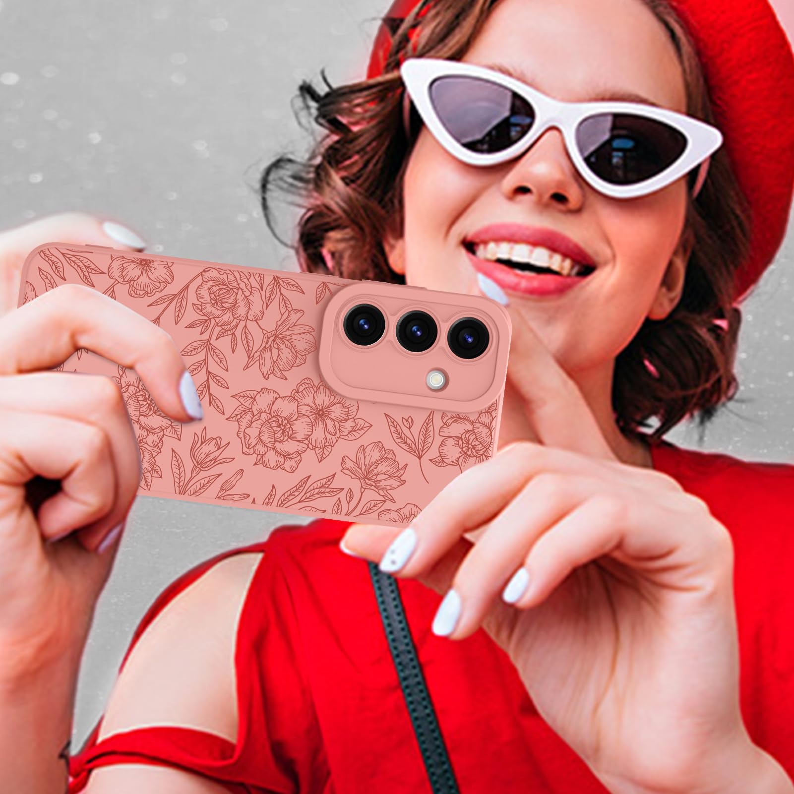 Foto 7 pulgar | Funda De Teléfono Mzelq Con Flores Florales De Silicona Para Samsung S25 Plus - Venta Internacional.
